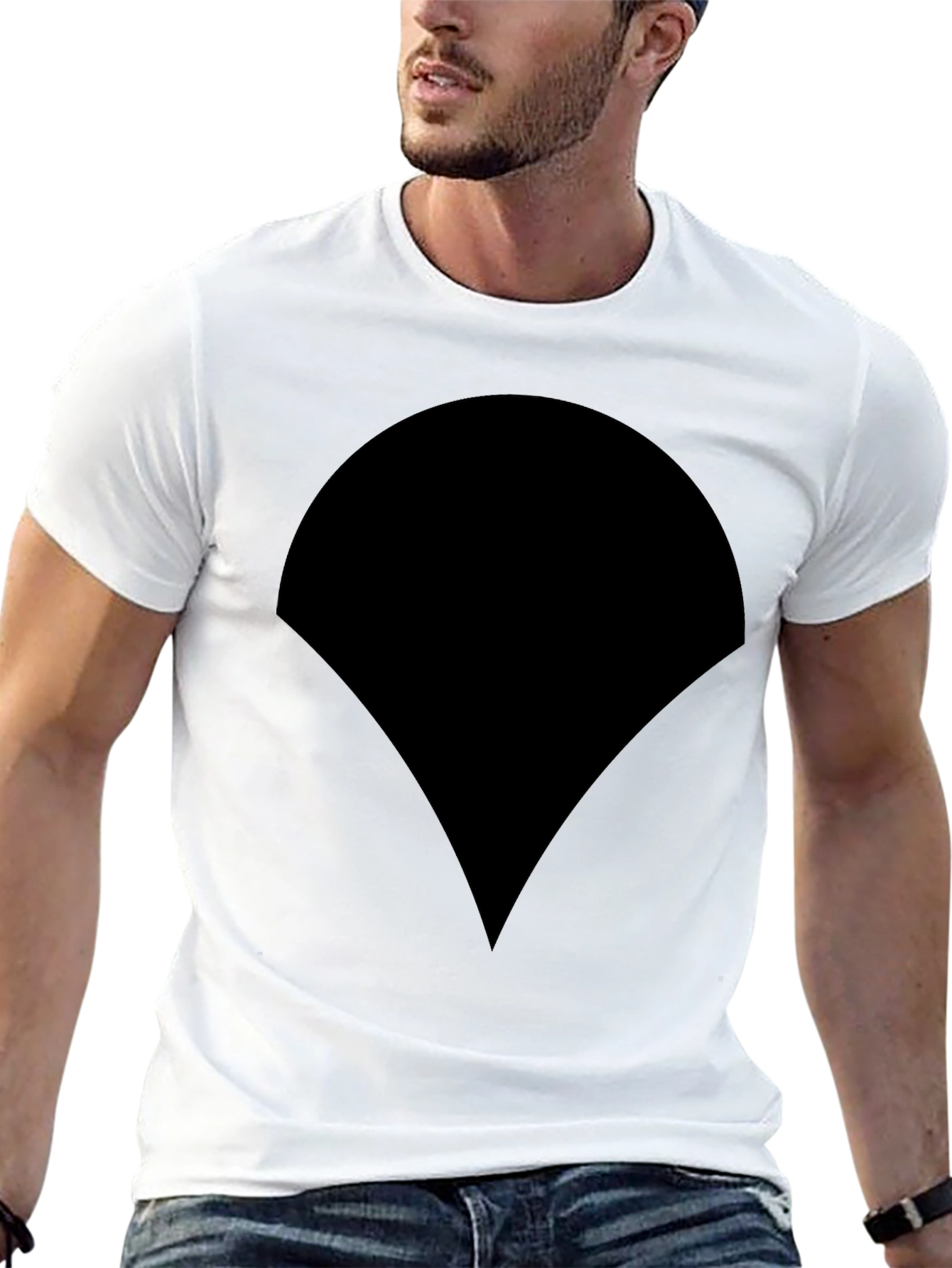 Black T-Shirt with Unique Graphic Design