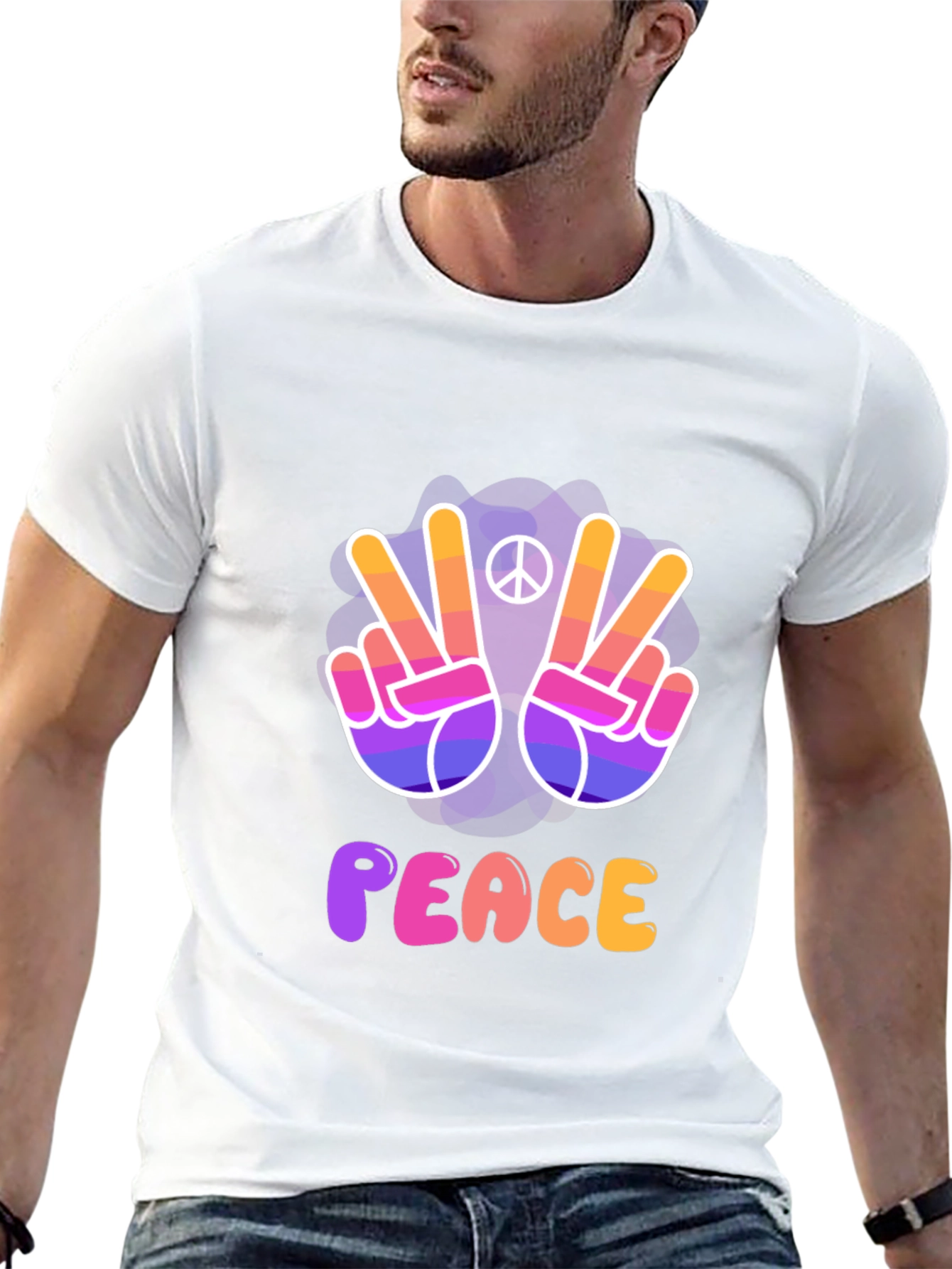 Peace Sign T-Shirt - Vibrant Retro Style