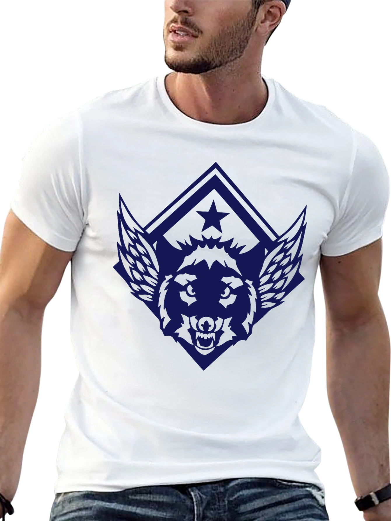 Mens Graphic Tee - Wolf Design