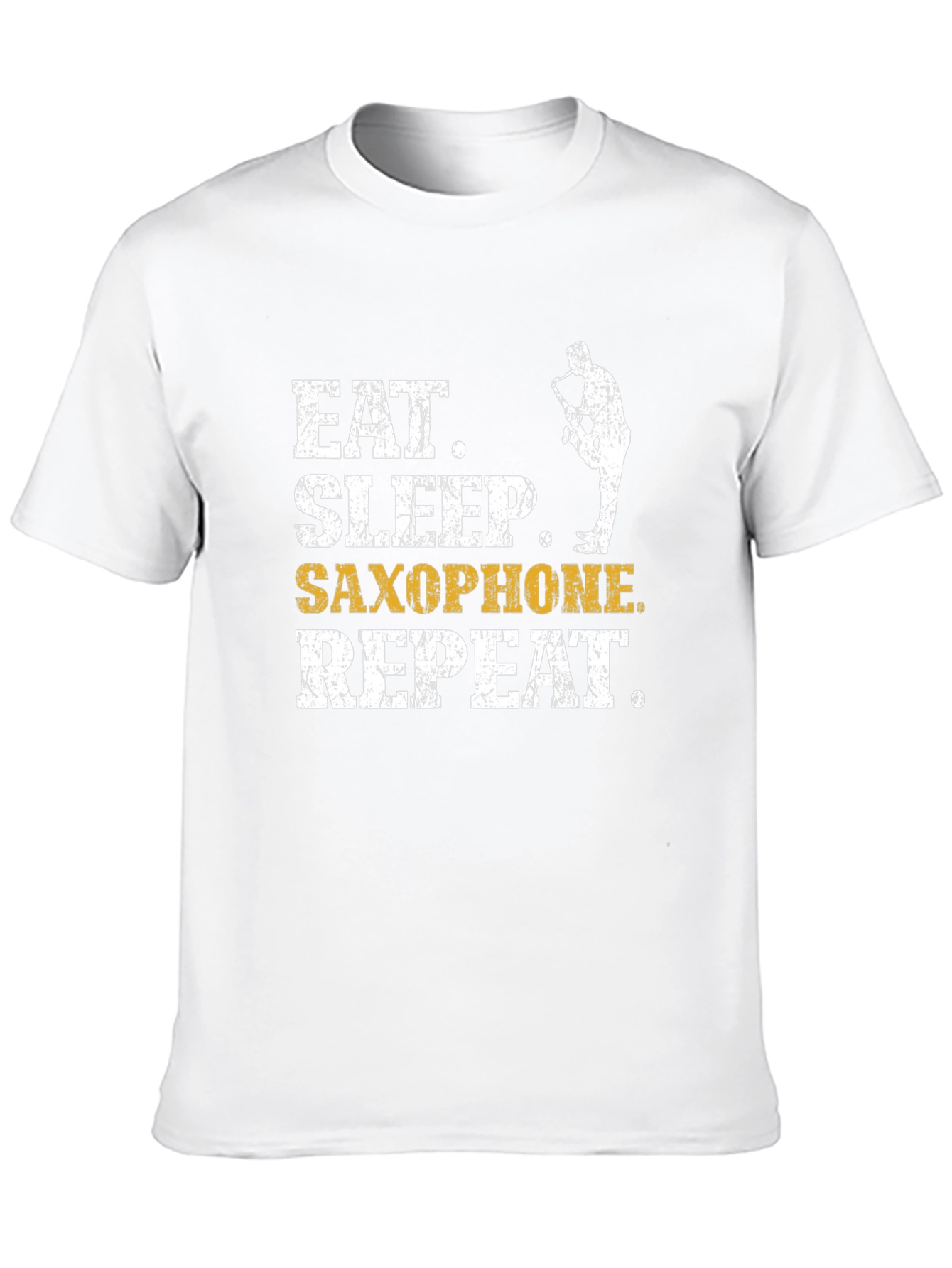 Eat Sleep Saxophone Repeat Black Graphic Tee