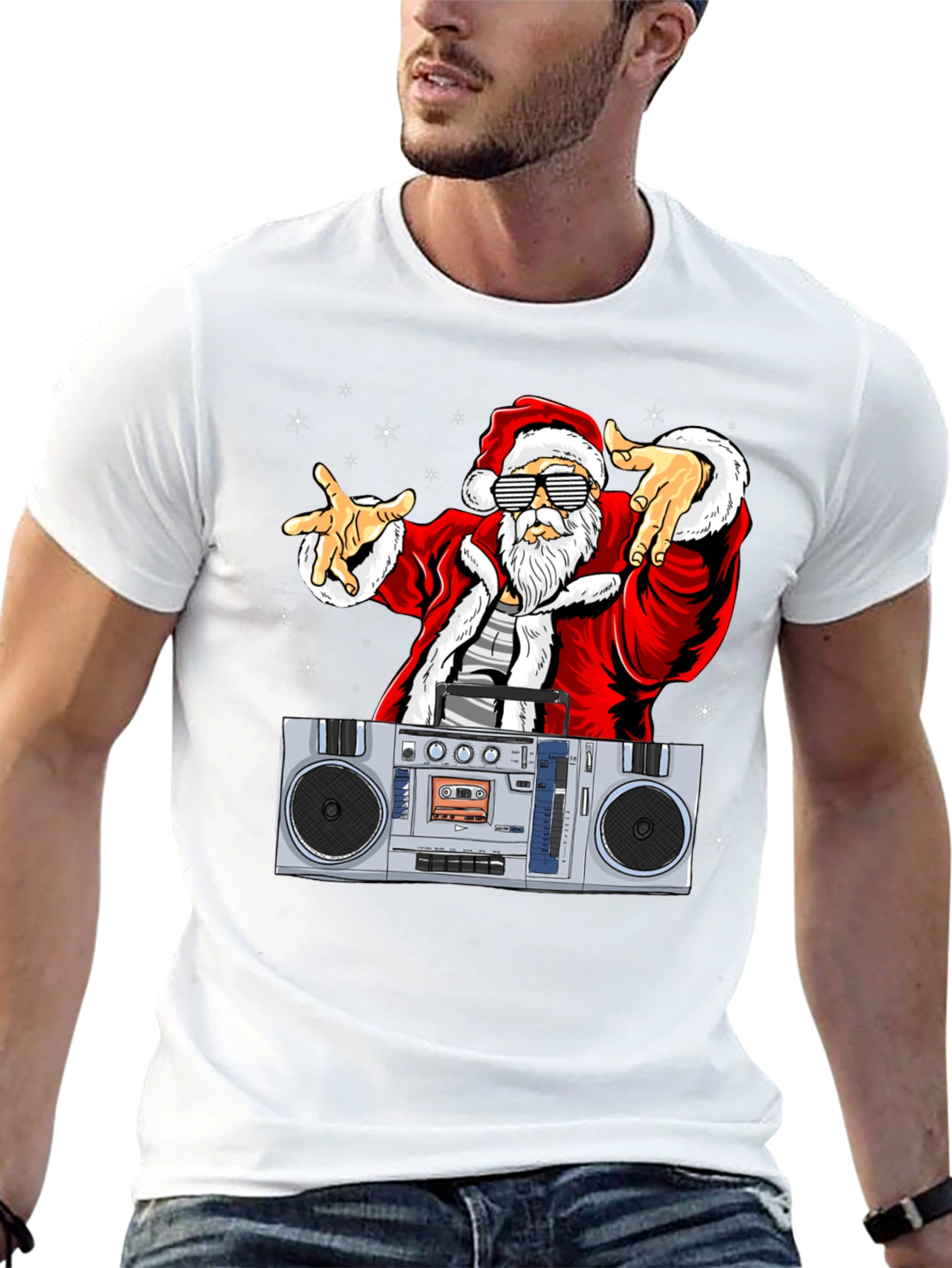 Cool Santa Boombox Graphic Tee