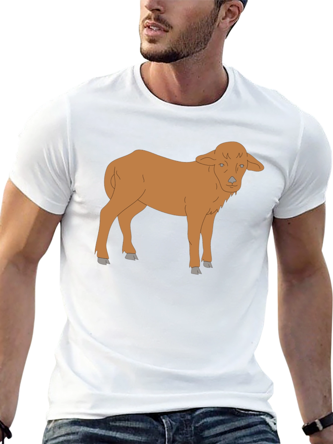 Lamb Graphic Tee - Black Cotton T-Shirt