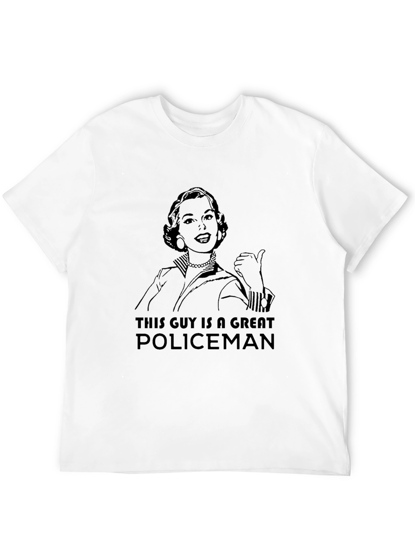 Great Policeman Graphic T-Shirt - Retro Style