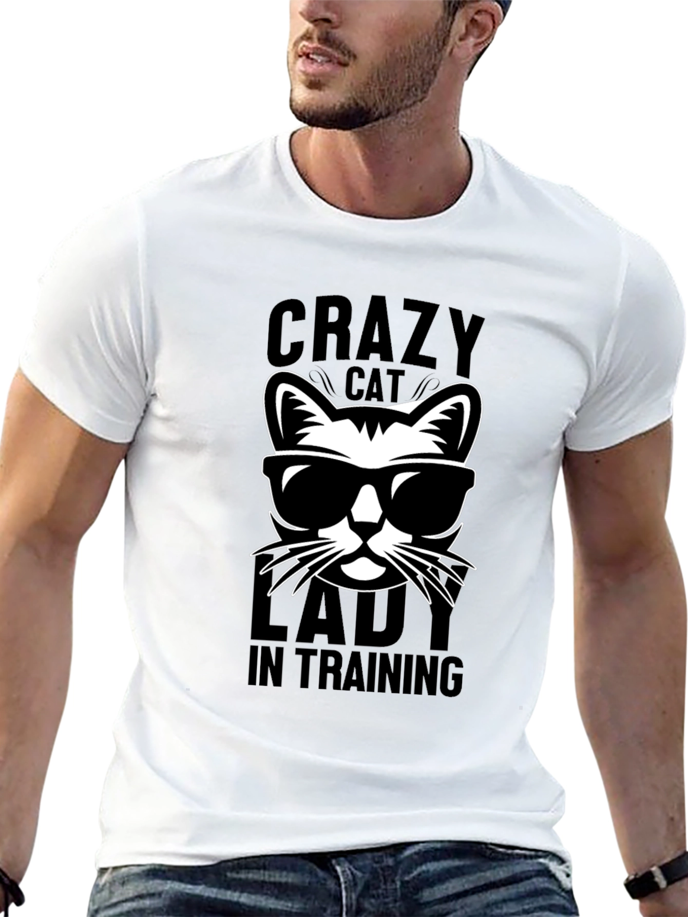 Crazy Cat Lady in Training Black Graphic Tee