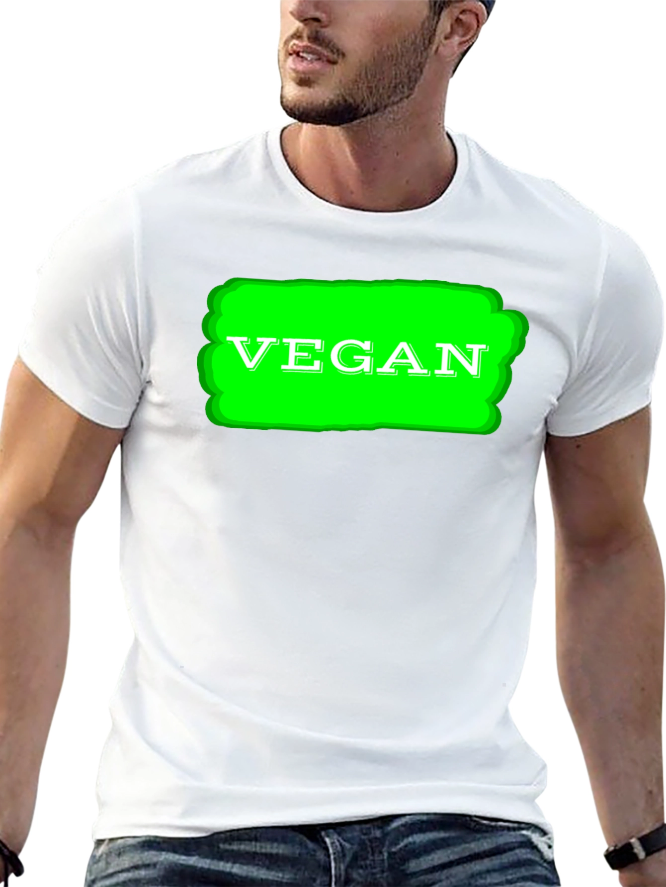 Vegan Graphic T-Shirt - Black Cotton Tee