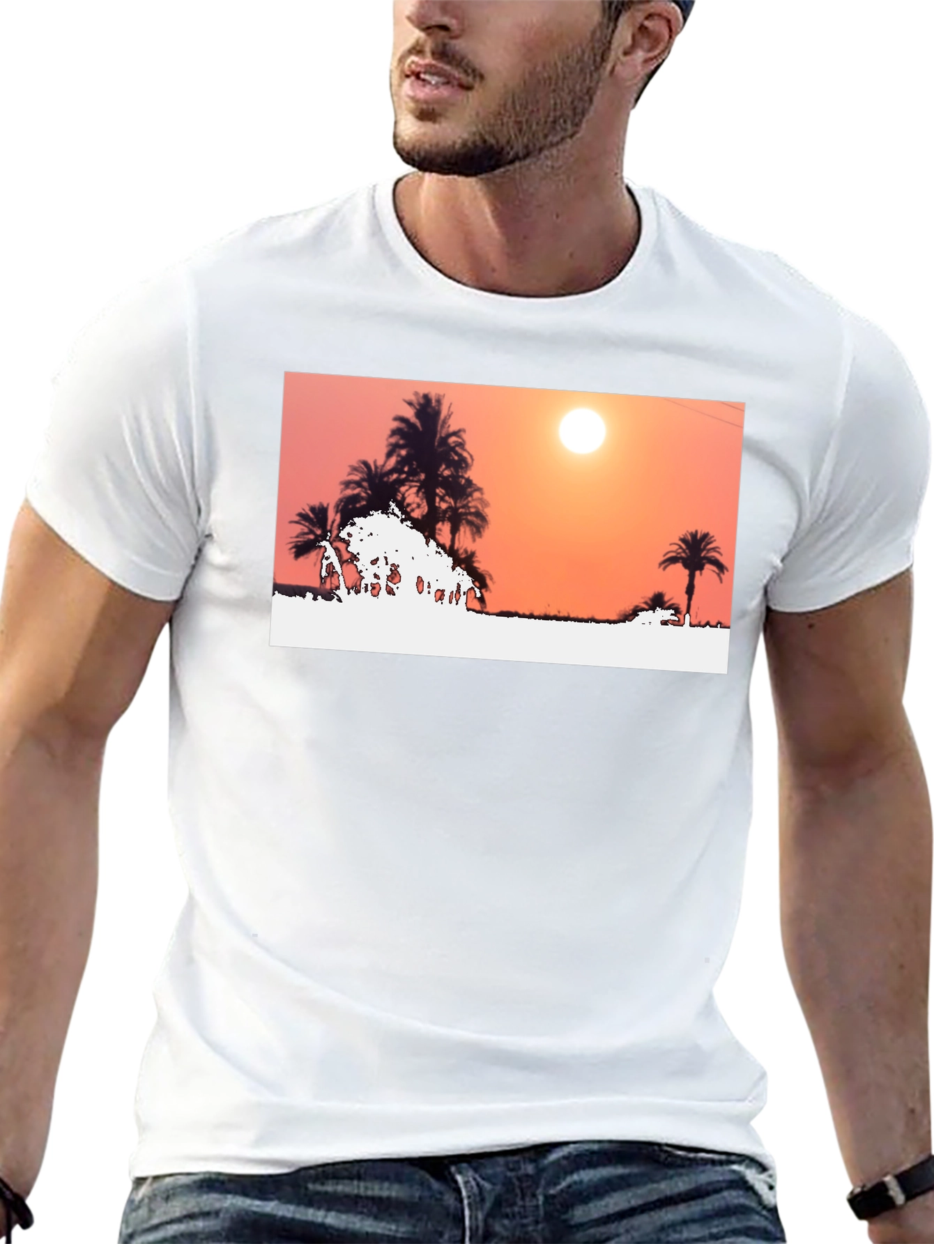 Sunset Palm Tree Graphic Tee