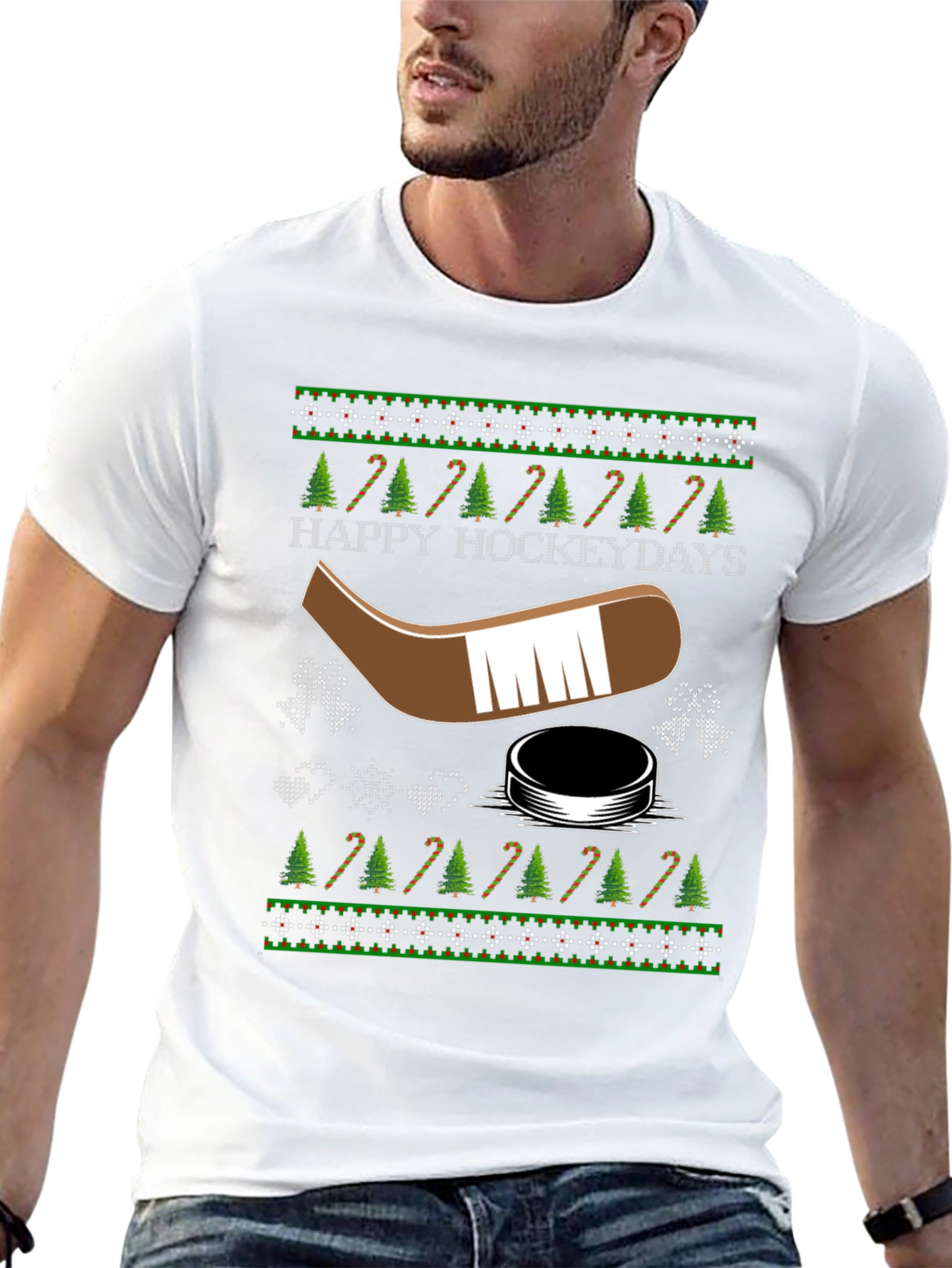 Happy Hockeydays Ugly Christmas T-Shirt