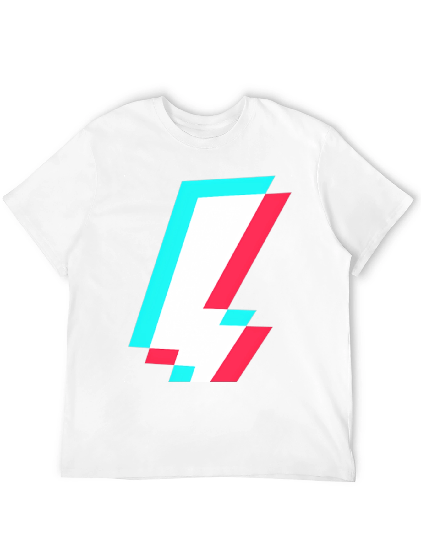 Abstract Glitch Bolt T-Shirt - Modern Style