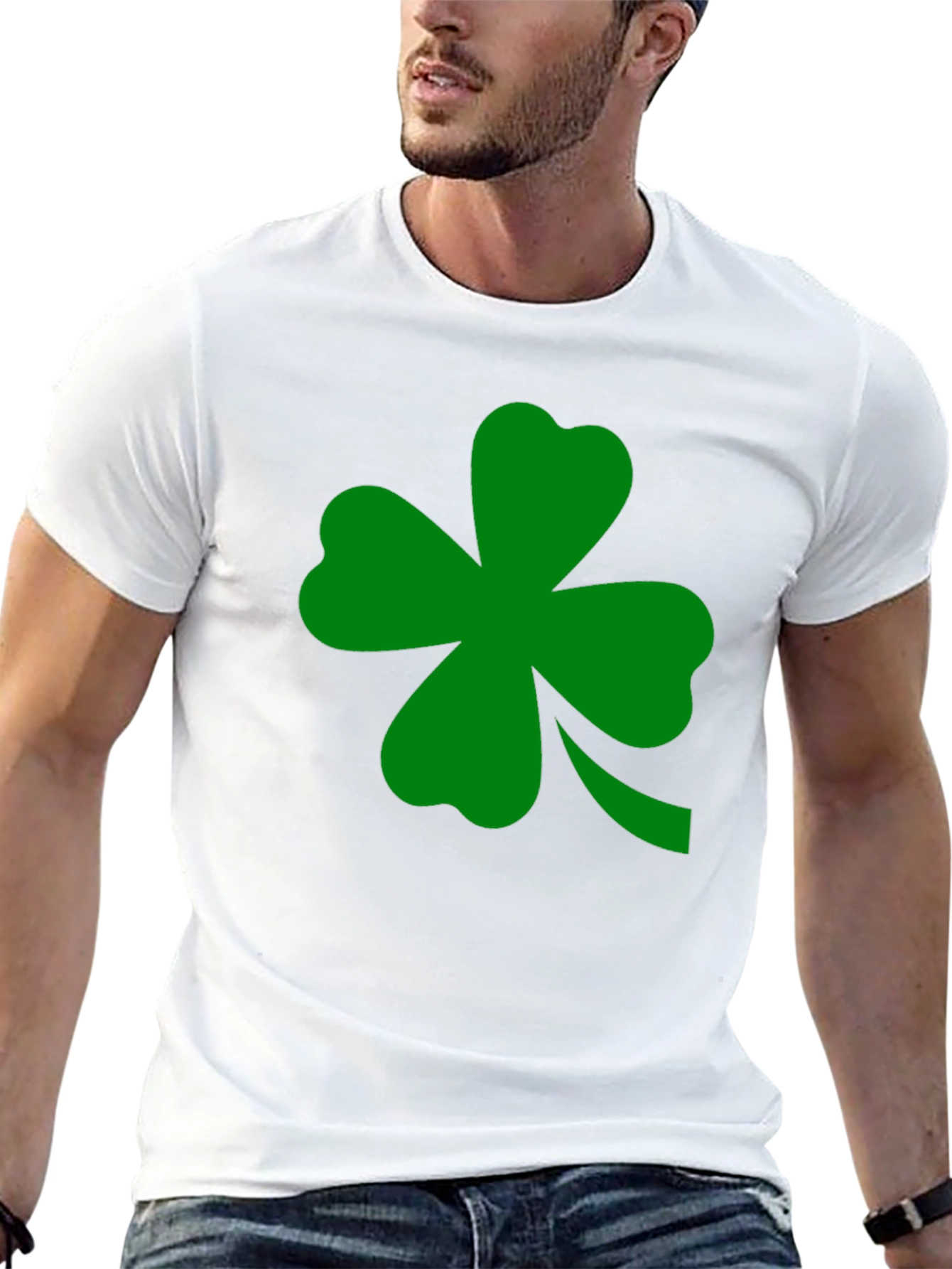 St. Patricks Day Clover Graphic Tee - Black