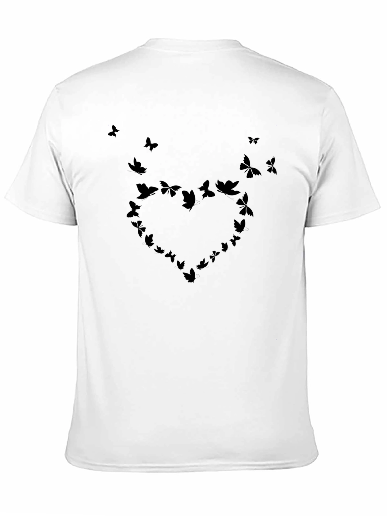 Butterfly Heart Graphic Black T-Shirt
