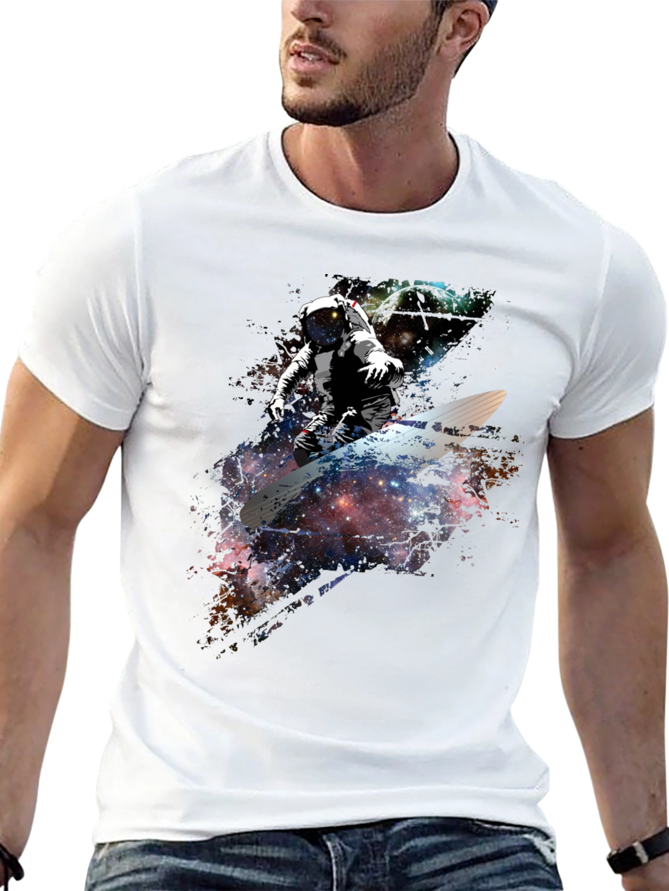 Space Surfer Graphic T-Shirt