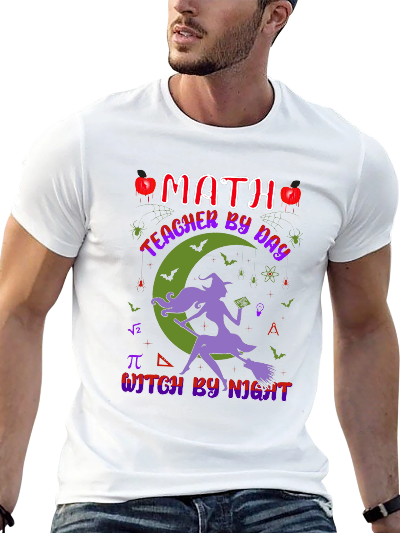Math Teacher Witch T-Shirt - Halloween Apparel