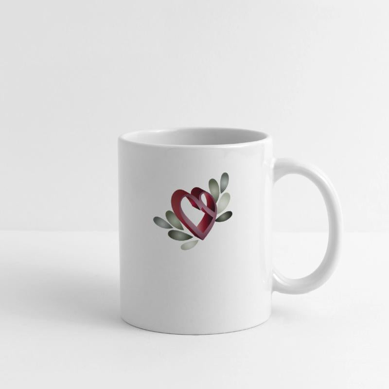Romantic Valentine's Day Heart symbol with leaves