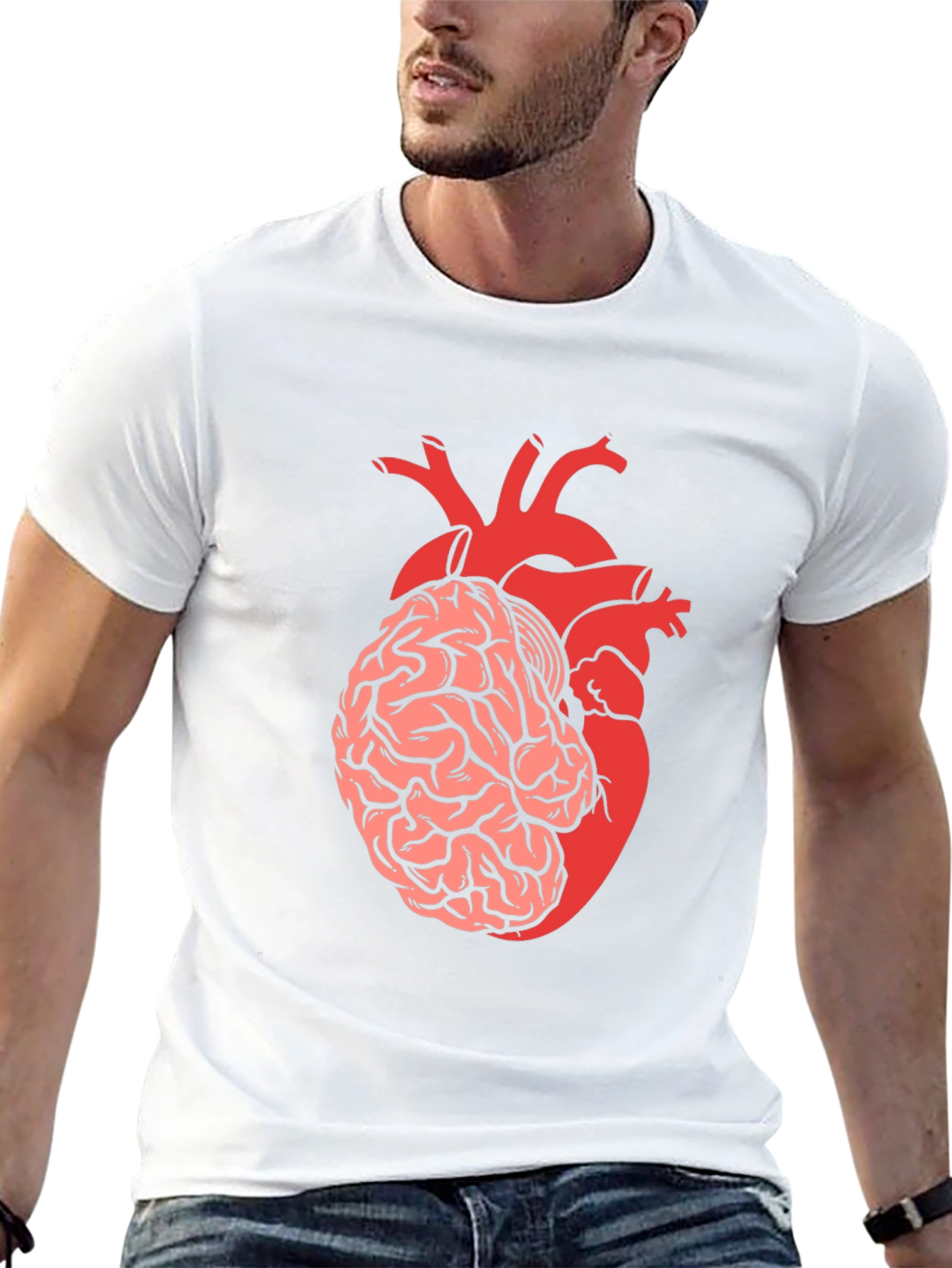 Brain & Heart T-Shirt - Think with Your Heart