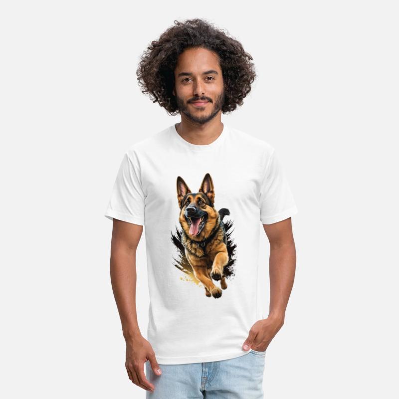 Run Dog Art Black Brown German Shepherd