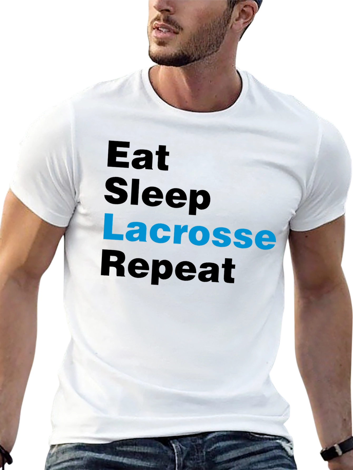 Eat Sleep Lacrosse Repeat Graphic Tee