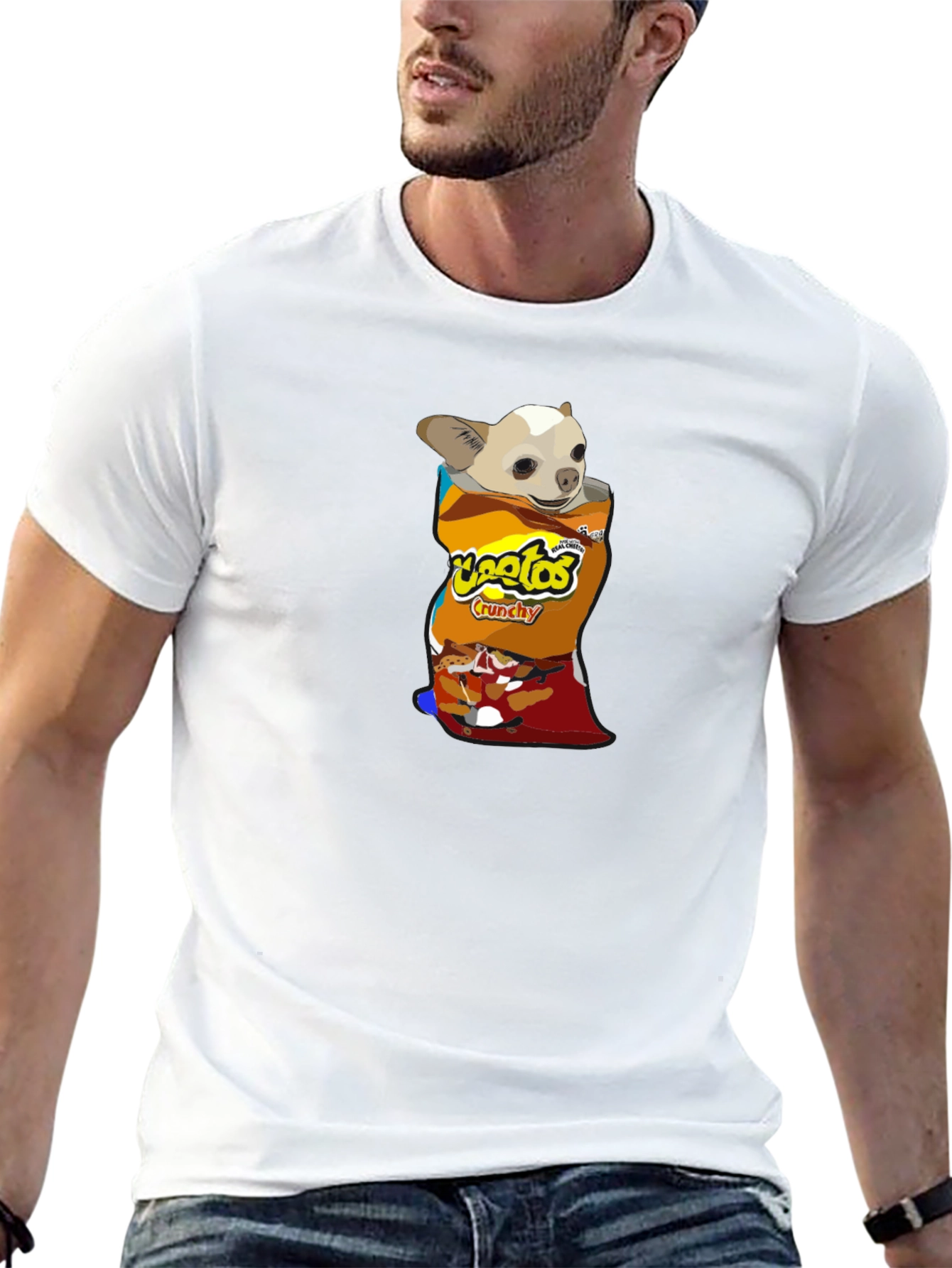 Chihuahua in Chips Bag T-Shirt – Funny Snack Dog Graphic Tee