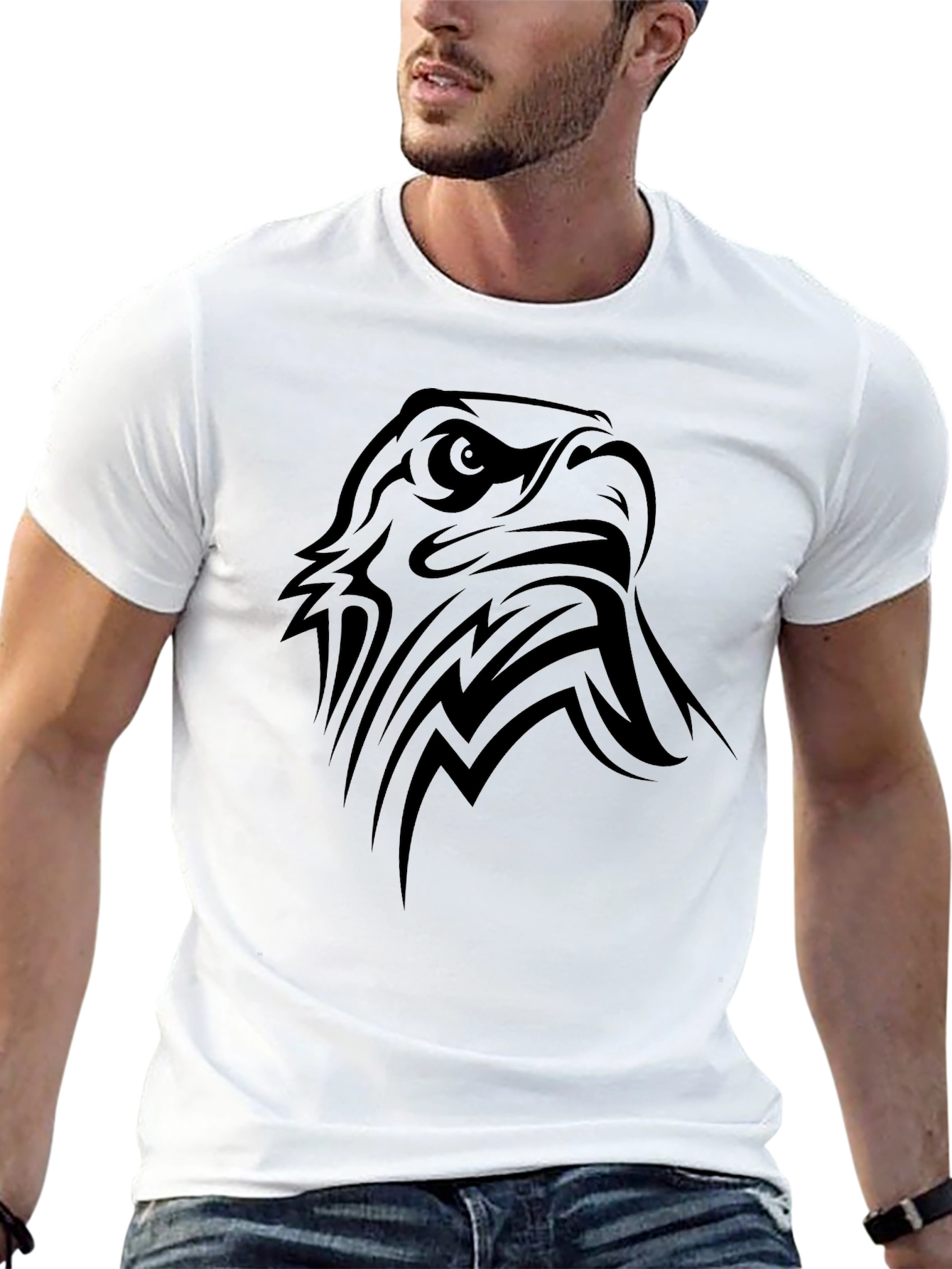 Tribal Eagle Graphic Black T-Shirt
