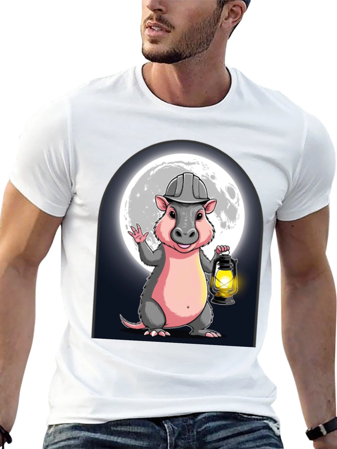 Miner Opossum T-Shirt - Cartoon Graphic Tee