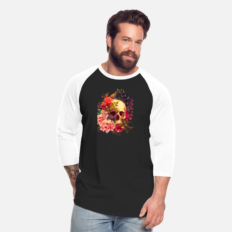 Skull flowers Graphic Printed T shirt.