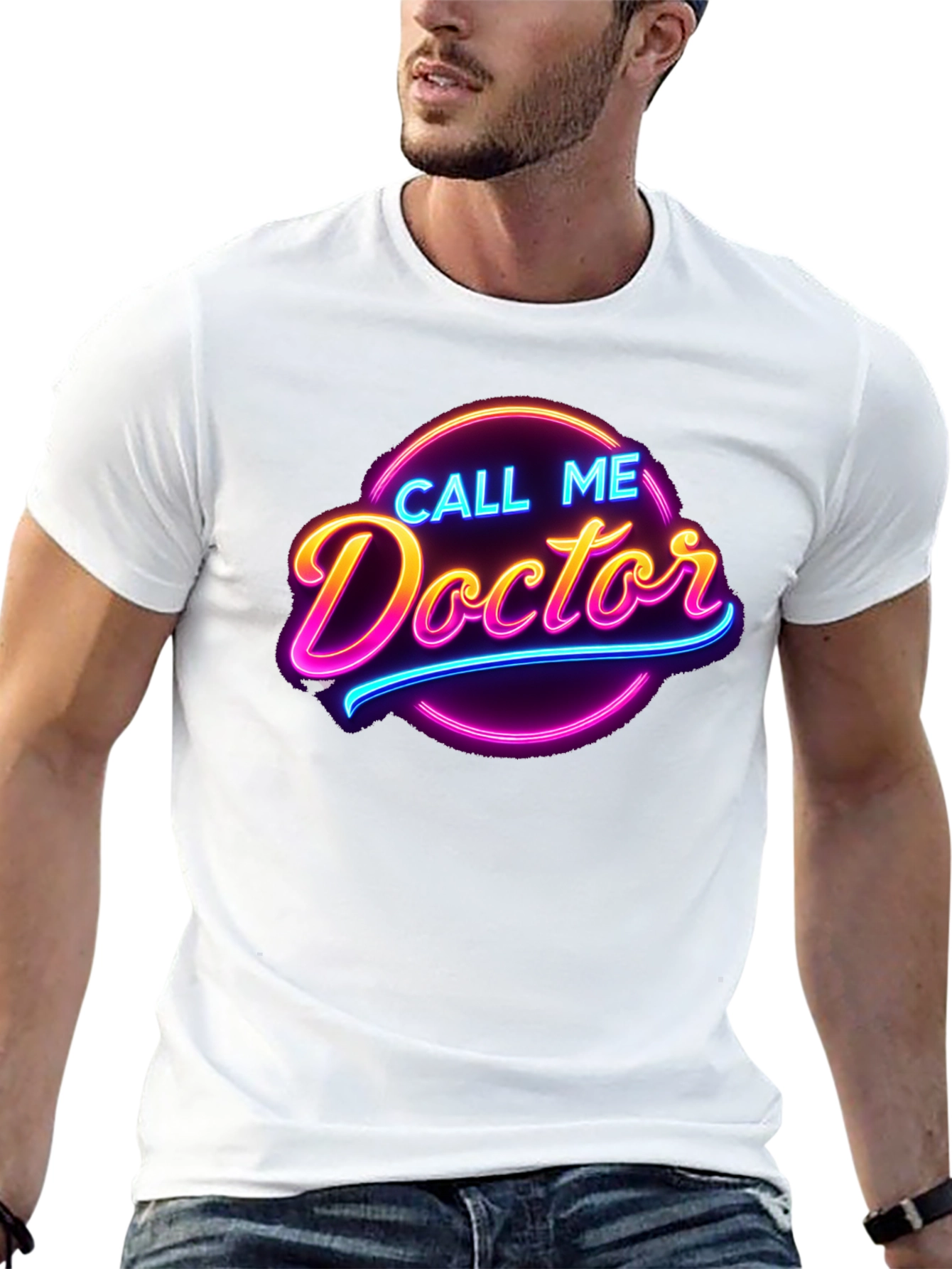Call Me Doctor Neon Graphic Tee