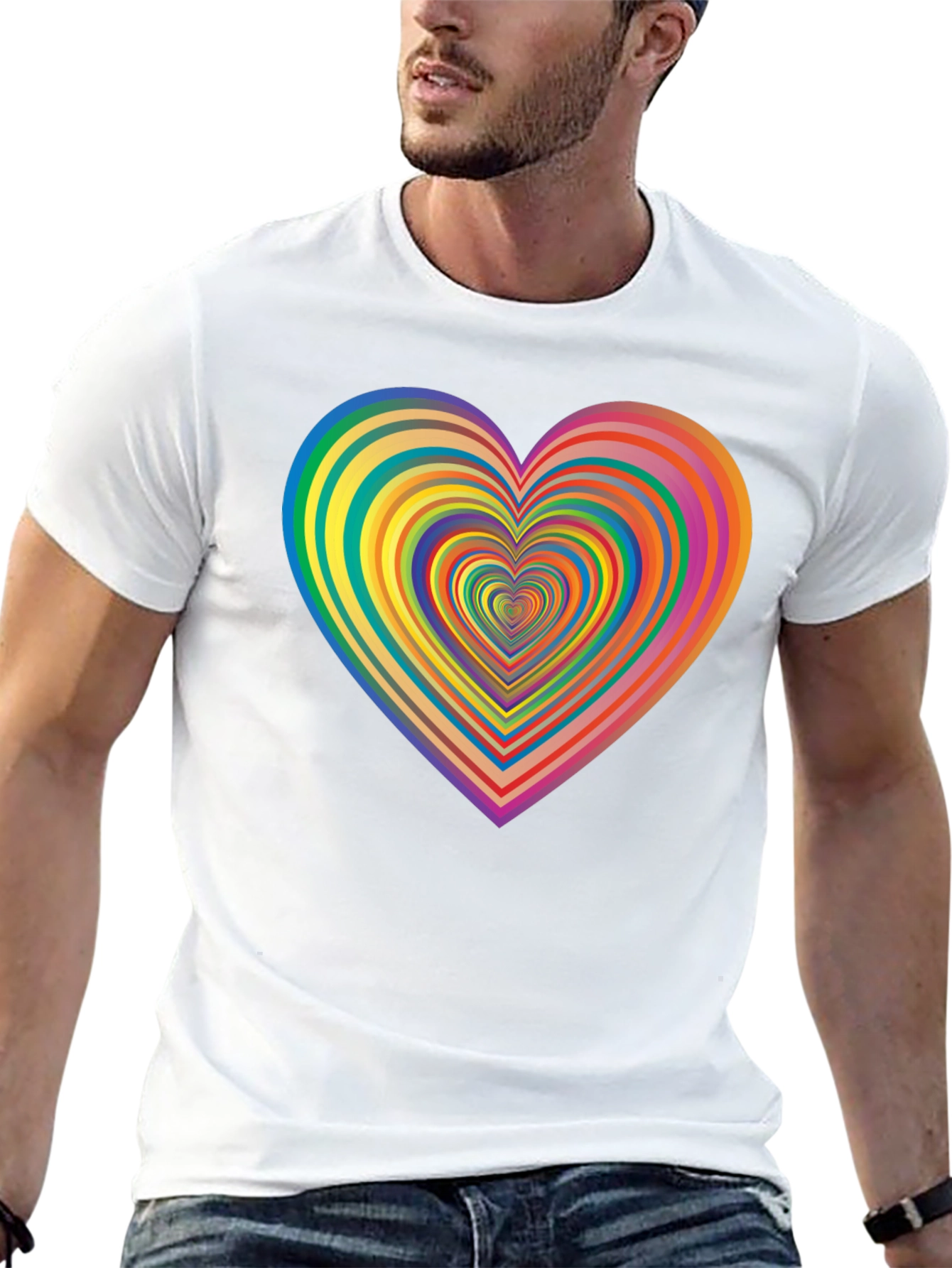 Rainbow Heart T-Shirt - Stylish Graphic Tee