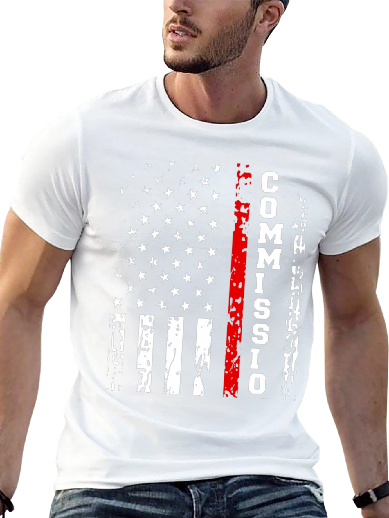 Commission Thin Red Line American Flag T-Shirt