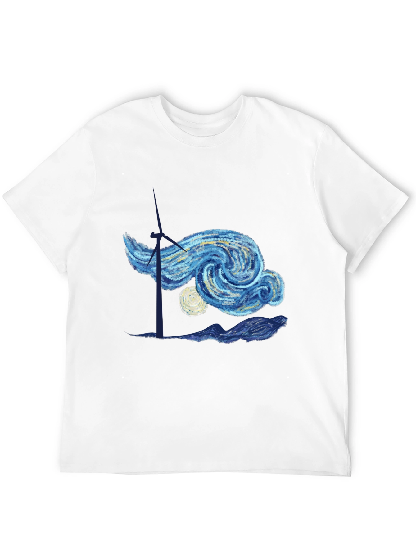 Starry Night Inspired Graphic Tee - Black