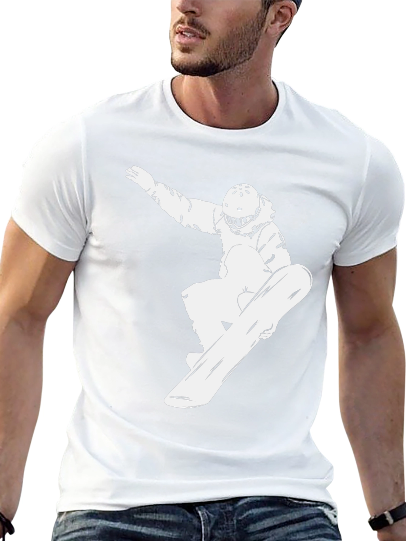Cool Snowboarder Graphic Black T-Shirt