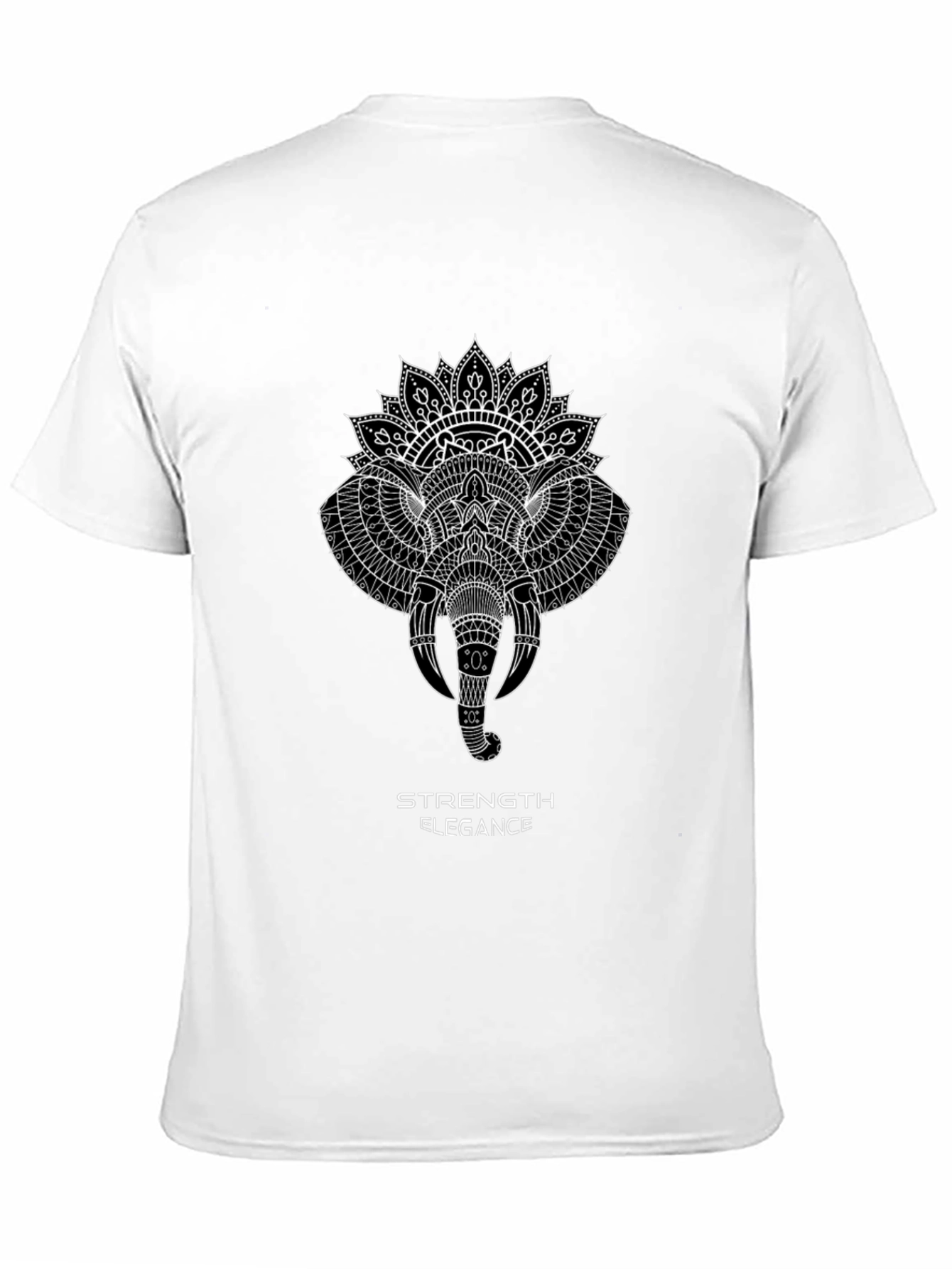 Elephant Mandala Graphic Tee - Strength & Elegance Design