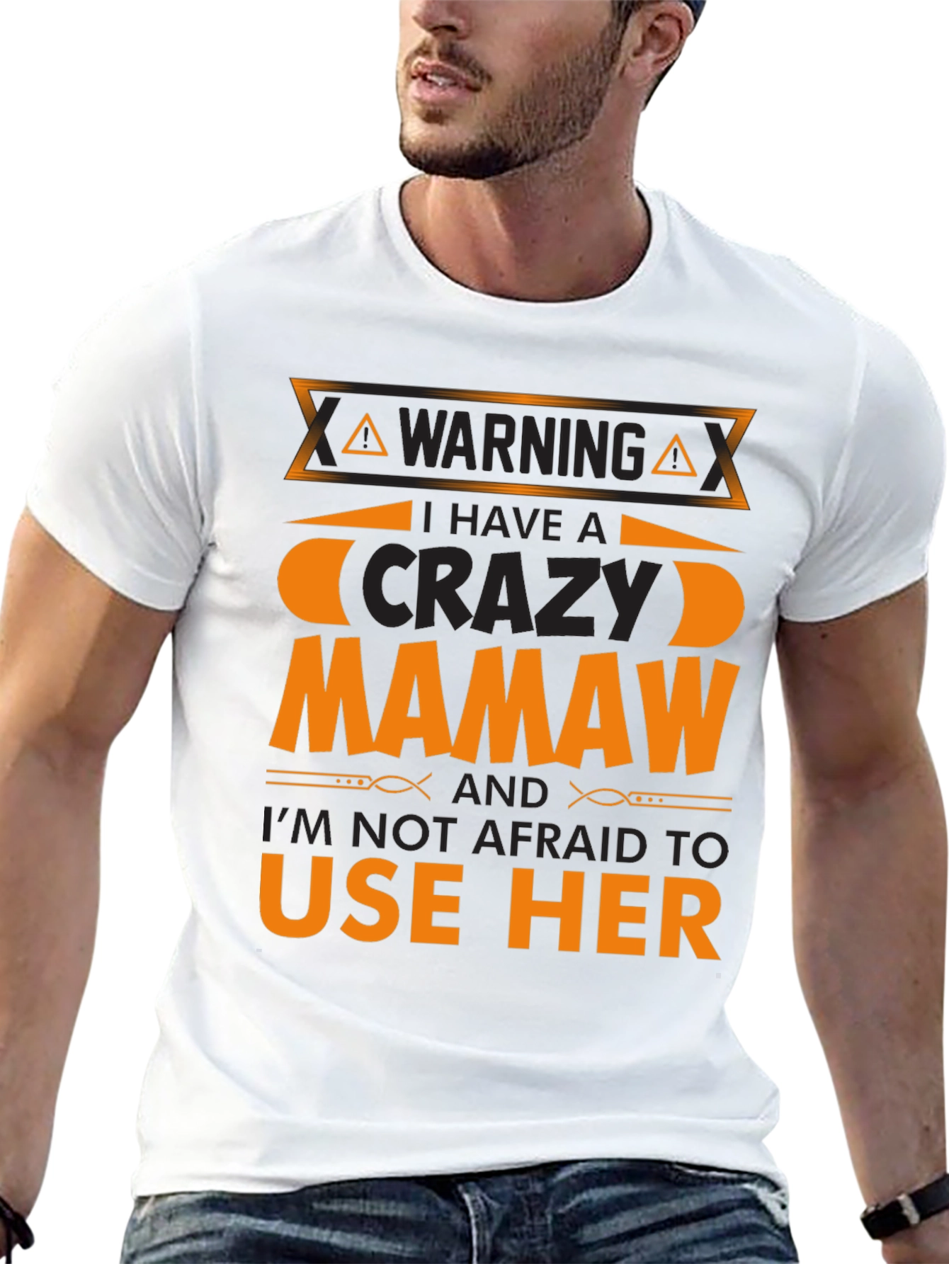 Warning Crazy Mamaw T-Shirt Funny Family Tee