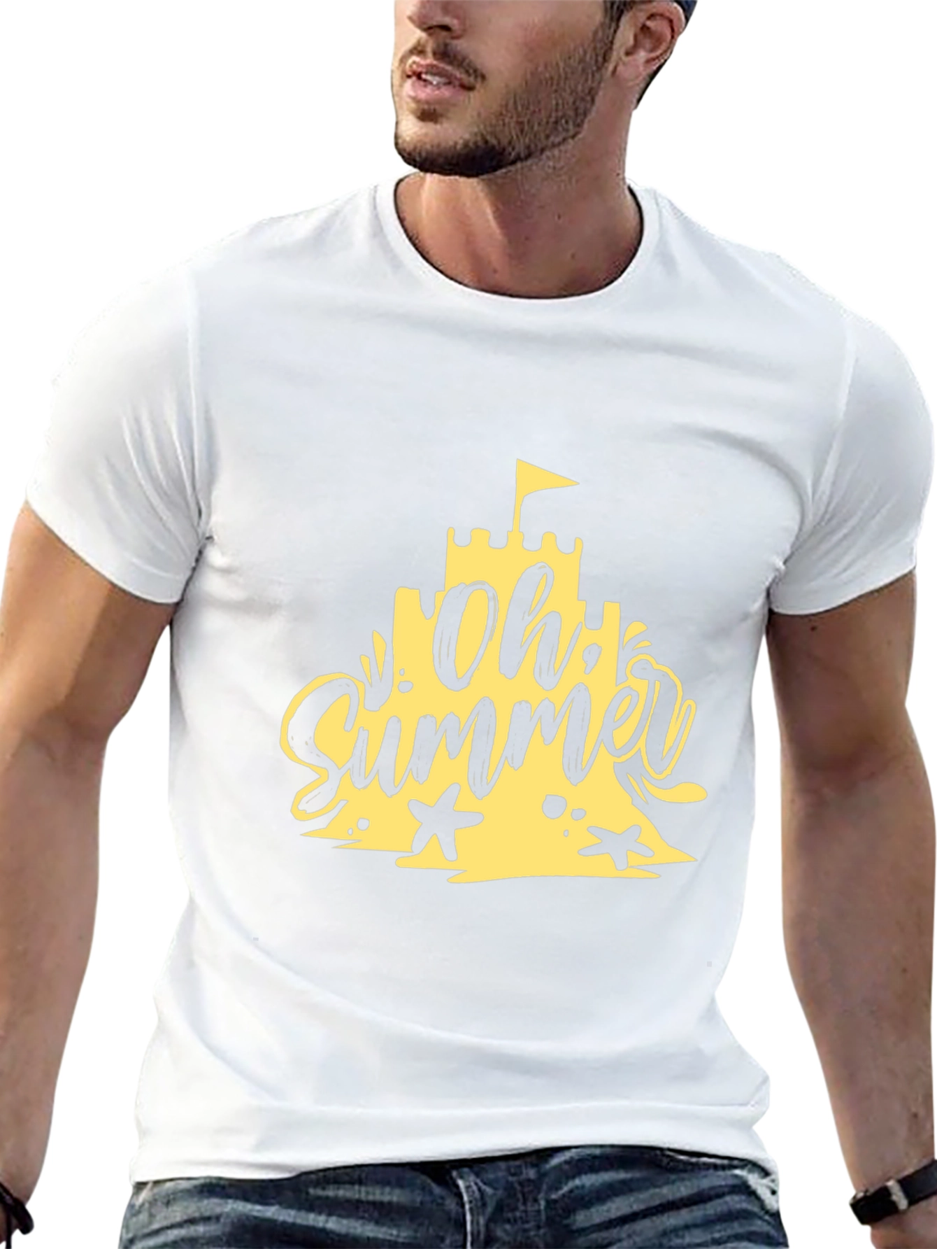 Oh Summer Black T-Shirt - Beach Vibes