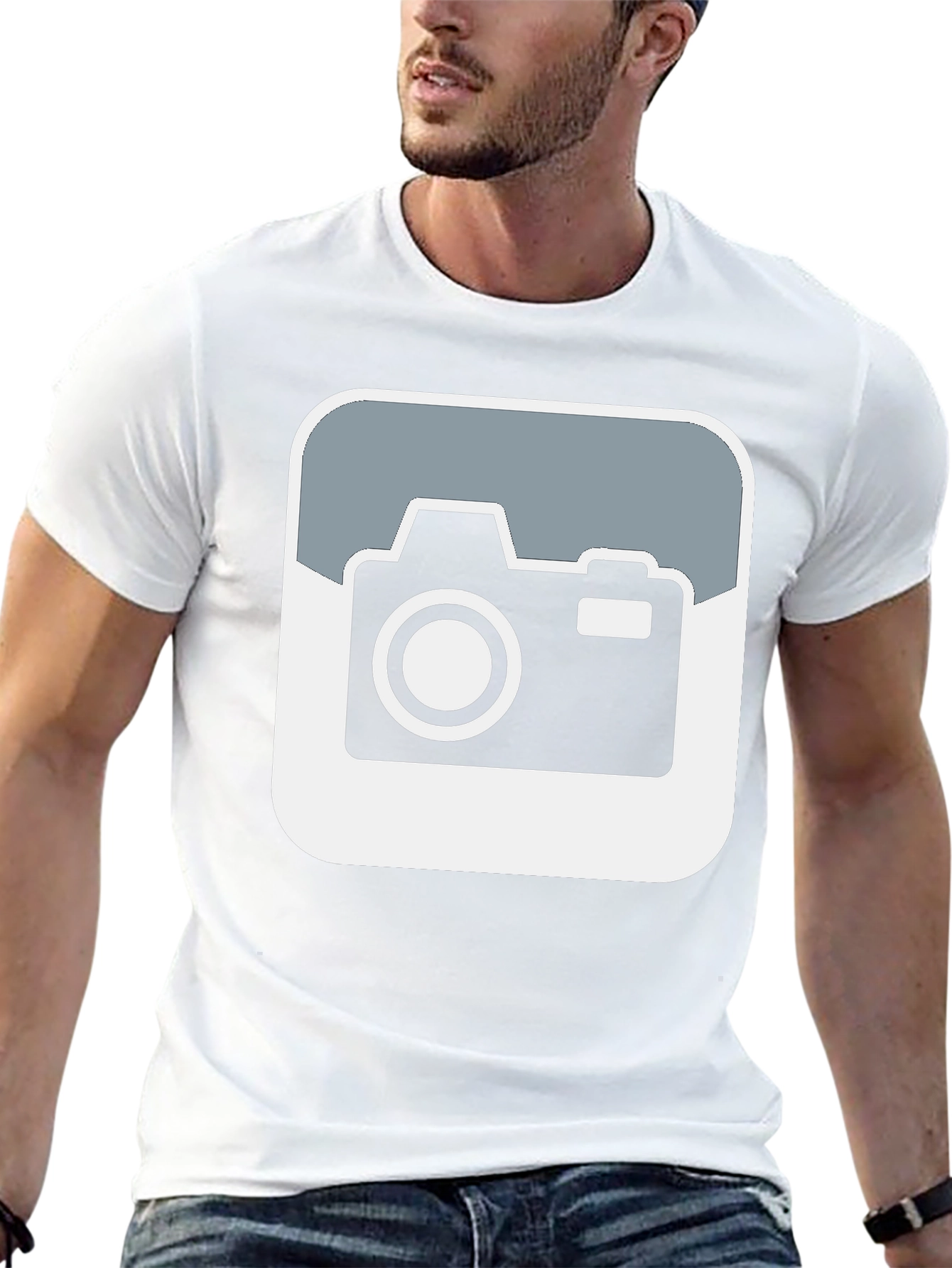 Camera Graphic Tee - Black Cotton T-Shirt
