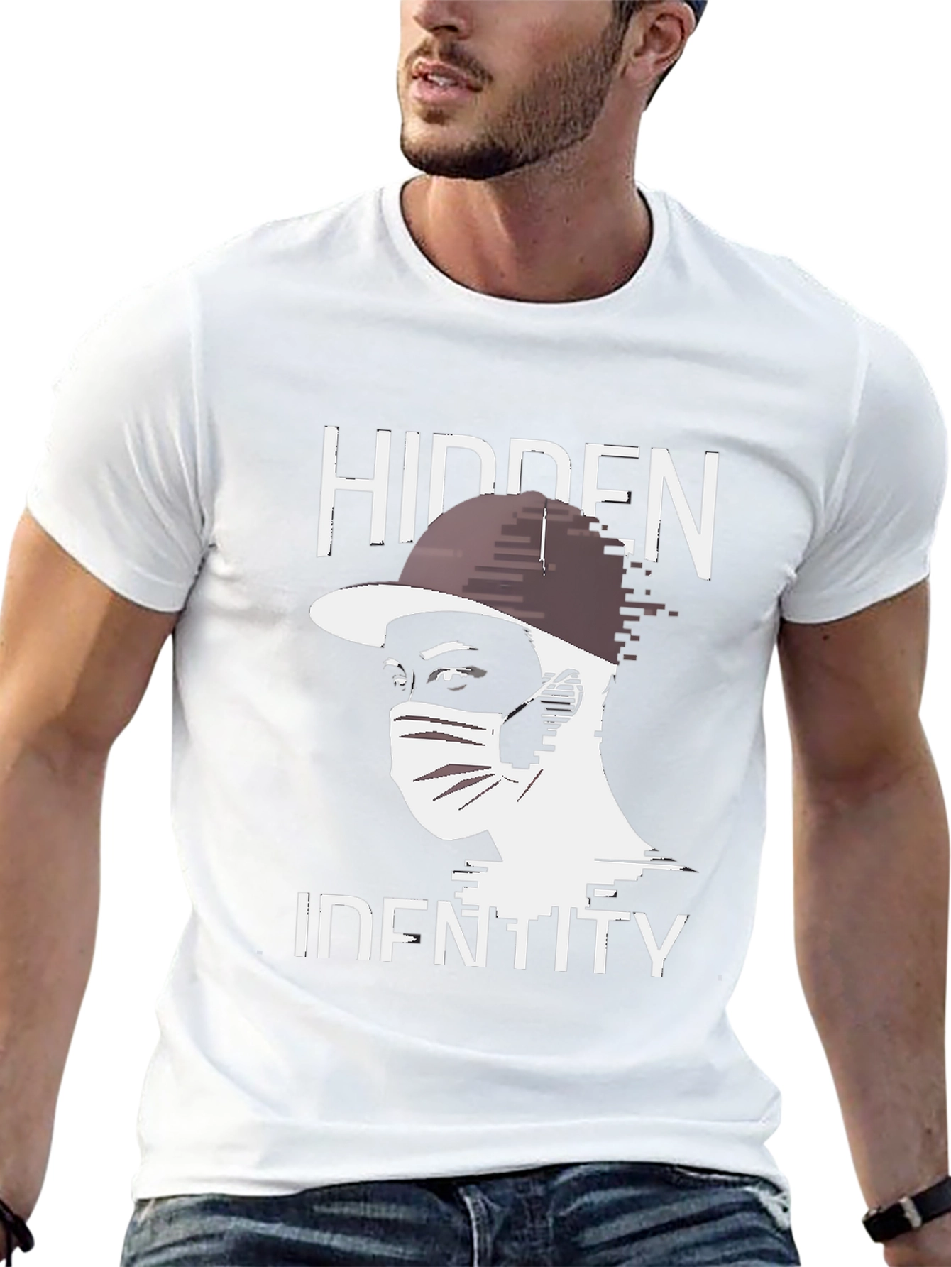 Hidden Identity Graphic Tee - Trendy Black T-Shirt