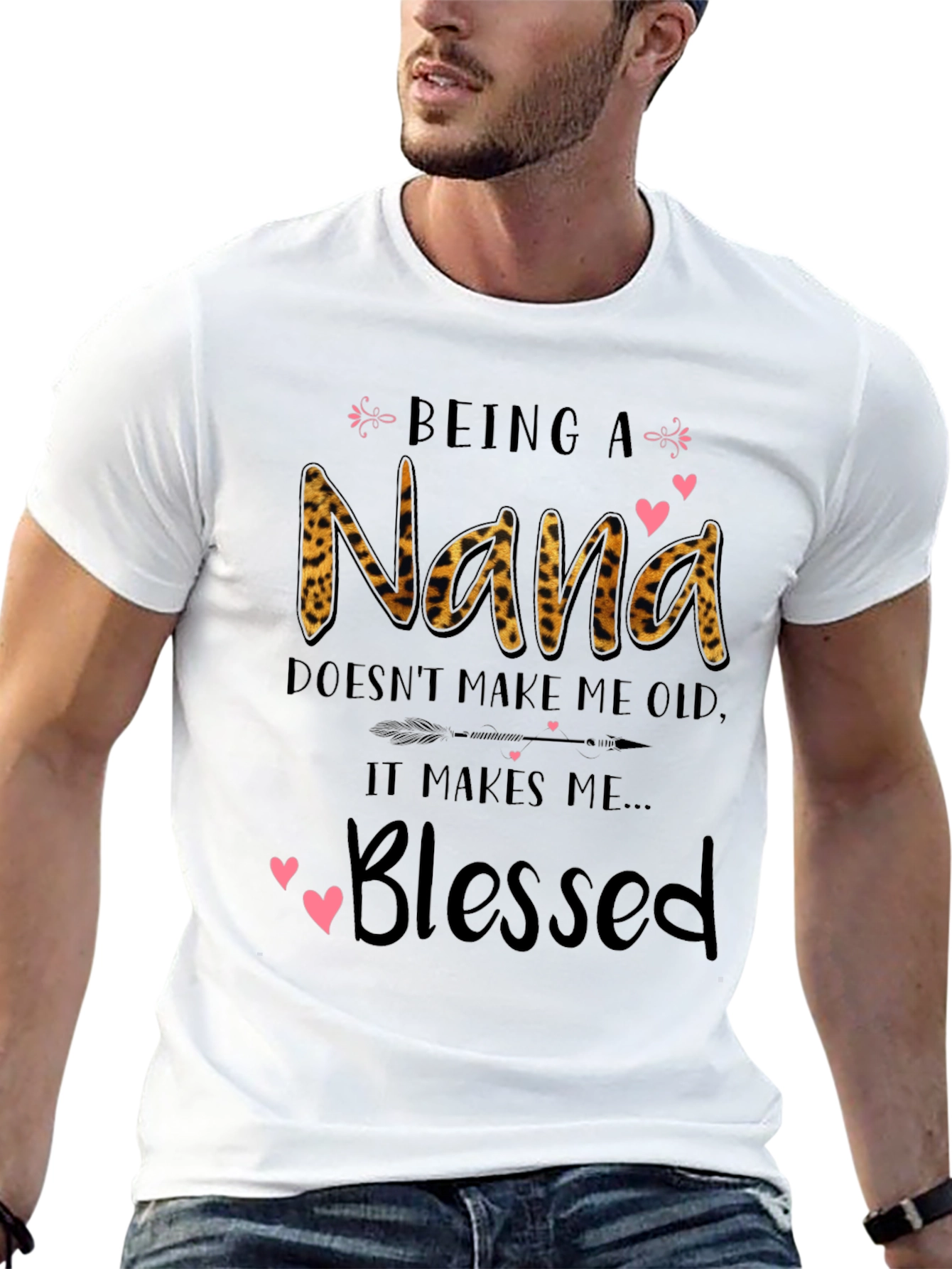 Nana Blessed Leopard Print T-Shirt