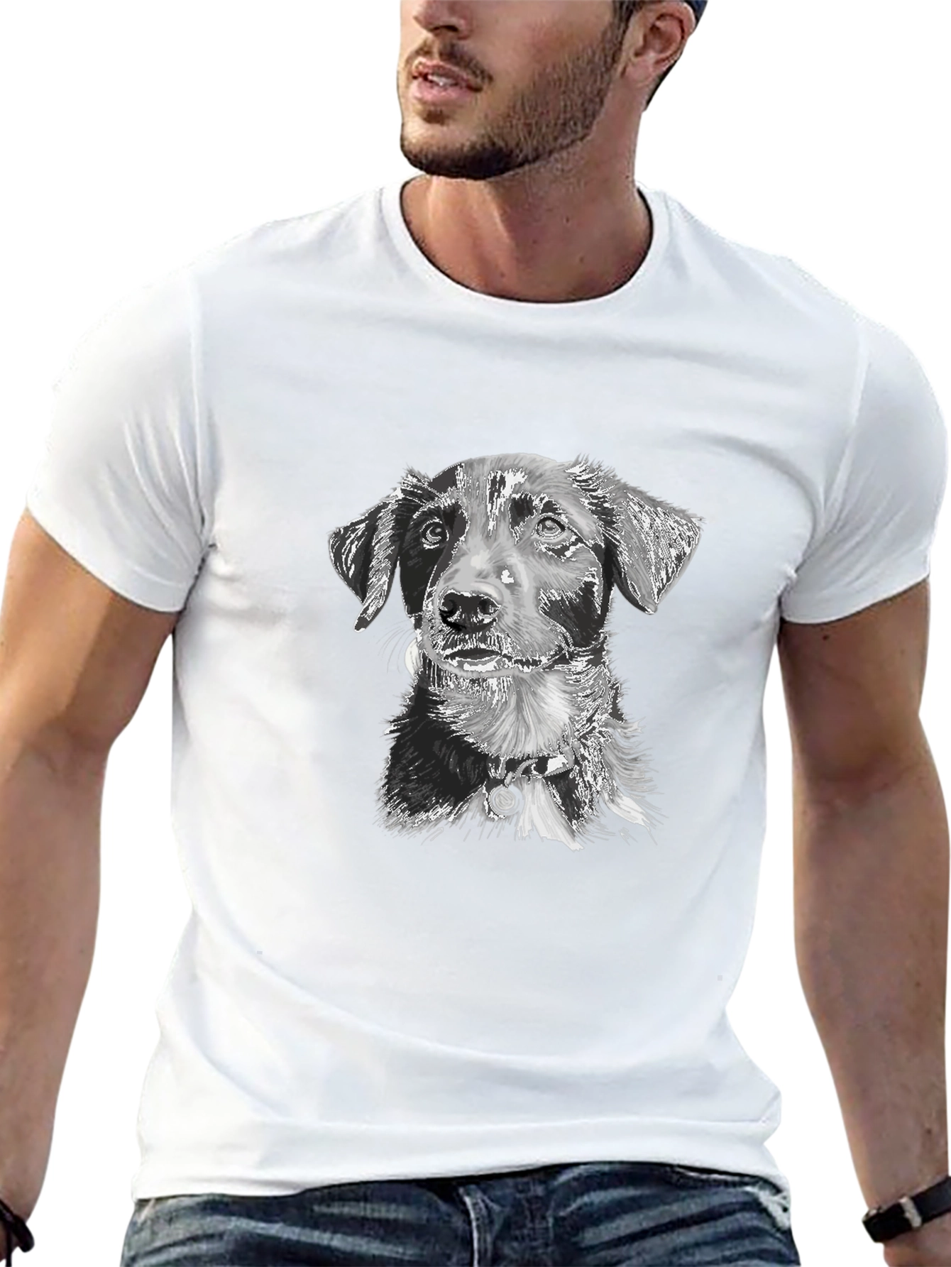 Cute Dog Graphic T-Shirt – Black Dog Lover Tee – Casual Comfortable Fit