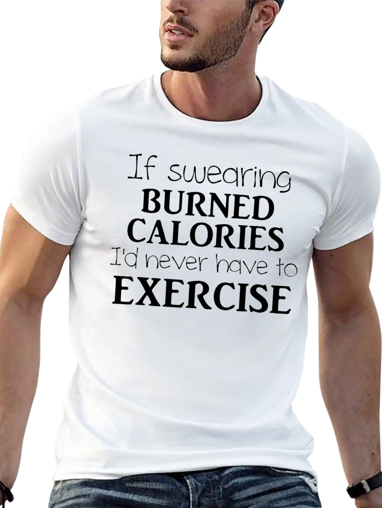 Funny Swearing Burns Calories Exercise T-Shirt
