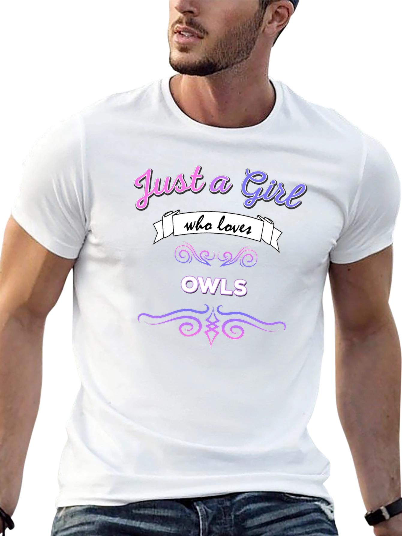 Just a Girl Who Loves Owls T-Shirt - Black