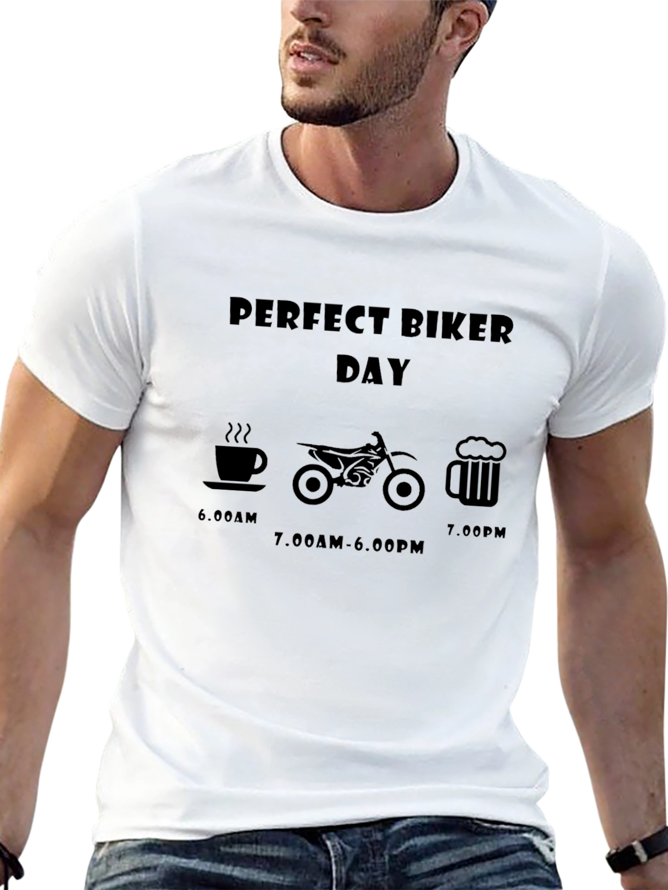 Perfect Biker Day T-Shirt: Coffee Ride Beer!