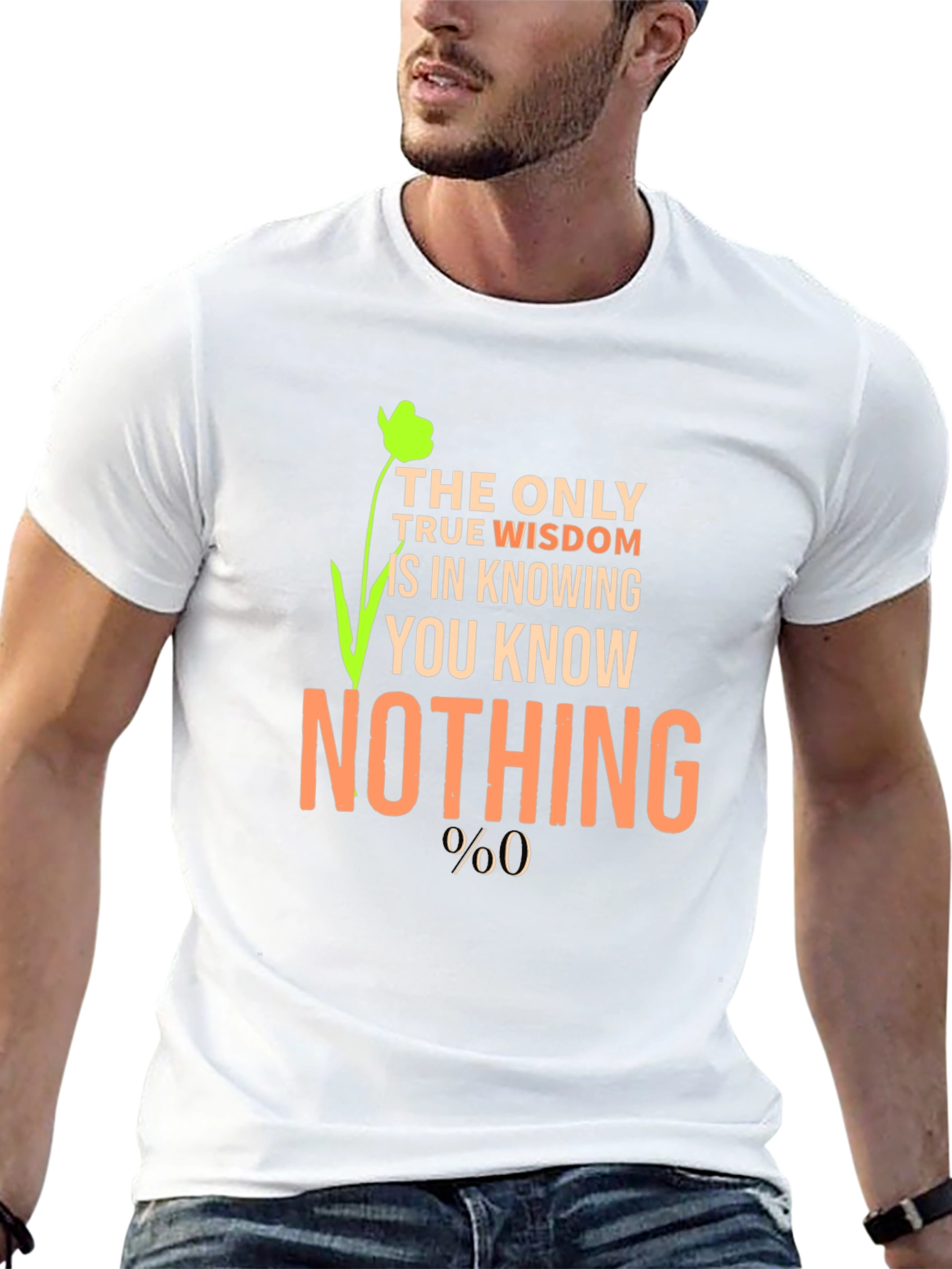 Wisdom Saying Graphic Print Mens T-Shirt