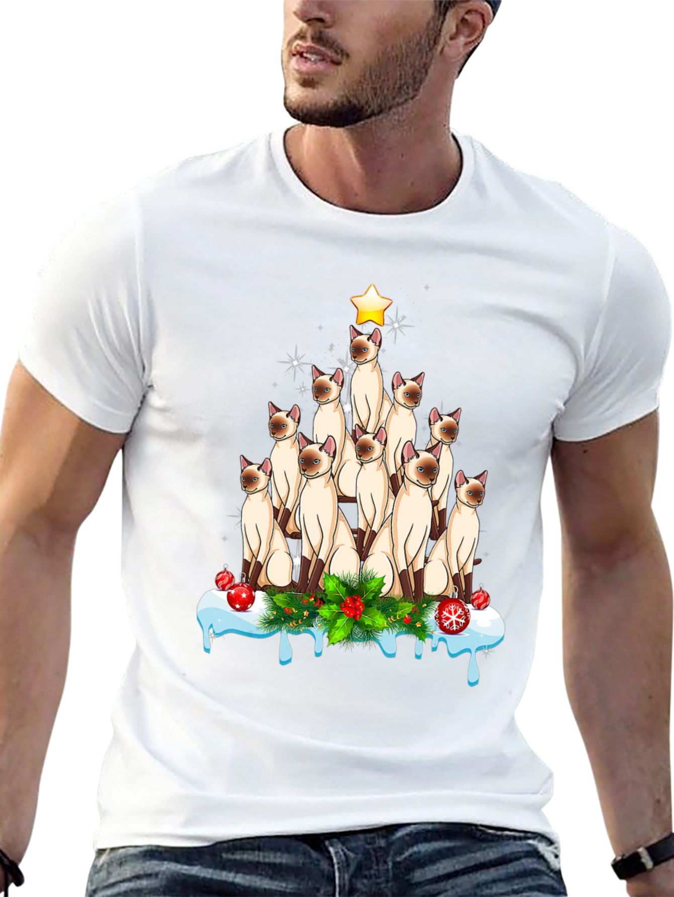 Cat Christmas Tree T-Shirt