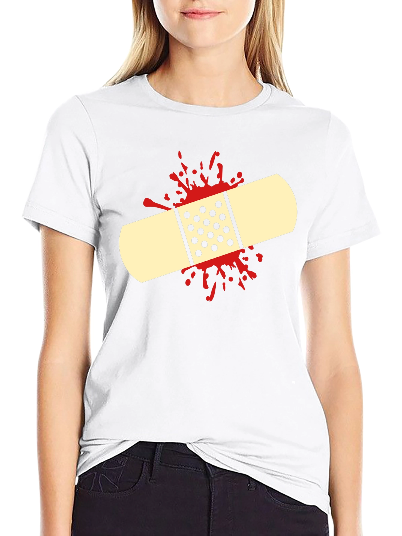 Bandage Graphic Tee - Humor First Aid Shirt