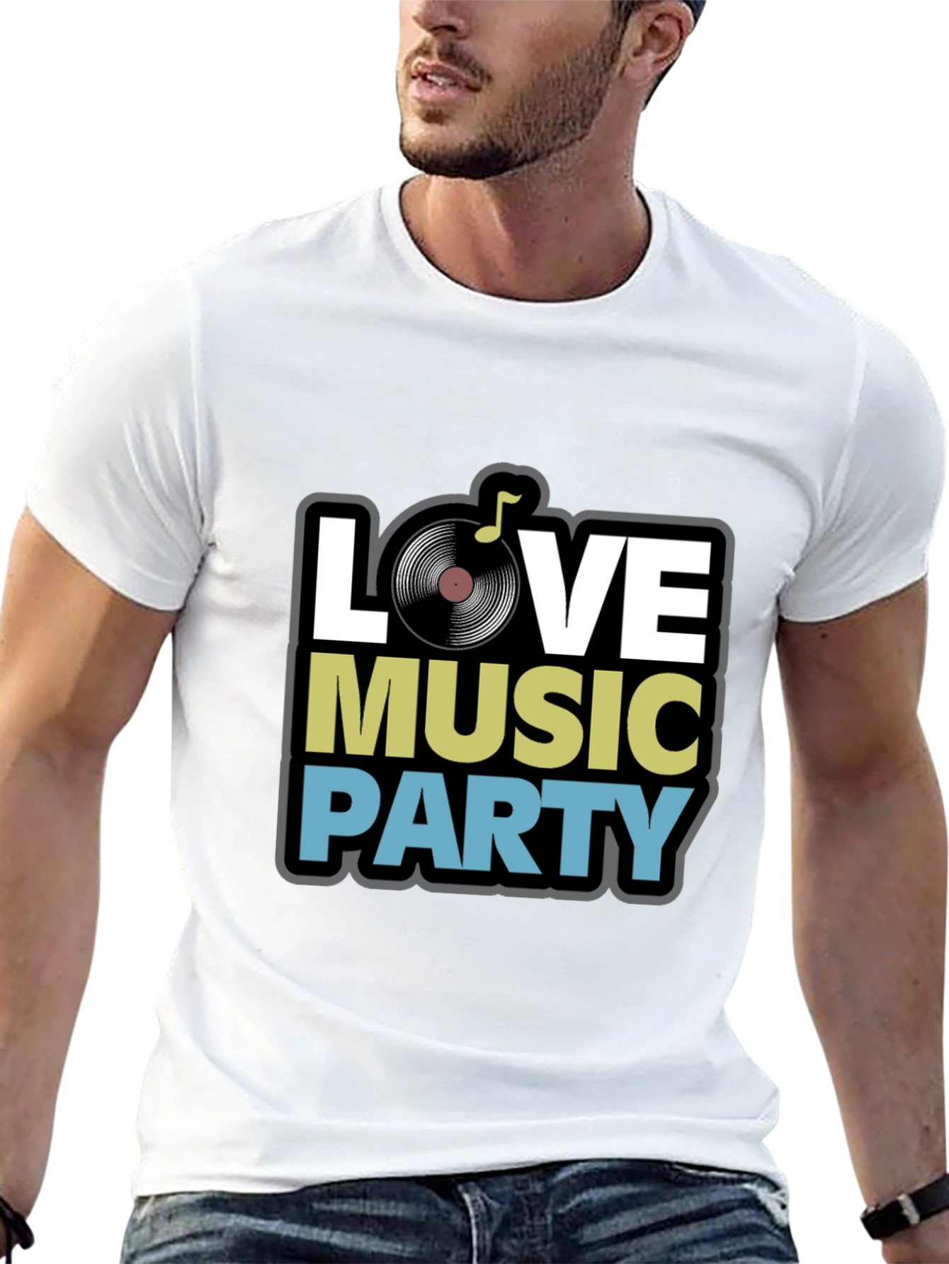 Love Music Party Black T-Shirt