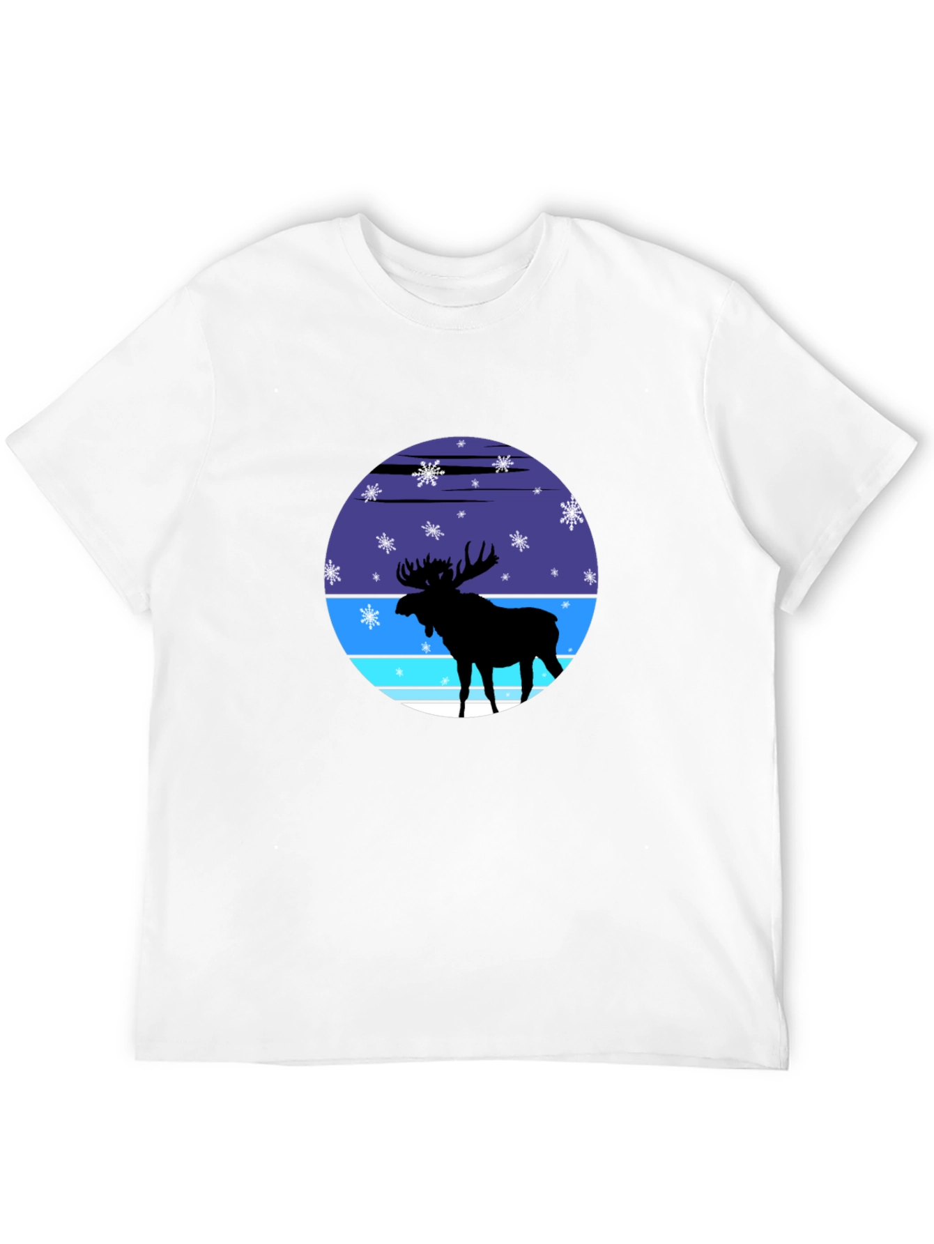 Moose Silhouette Winter Graphic Tee