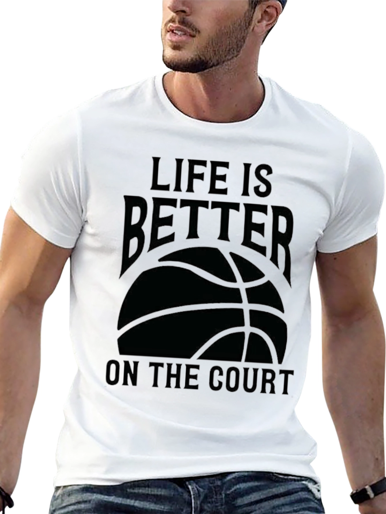 Life is Better on the Court - Black T-Shirt