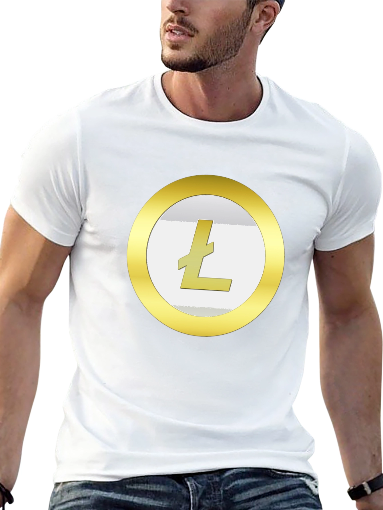Litecoin Crypto T-Shirt - Gold Coin Design