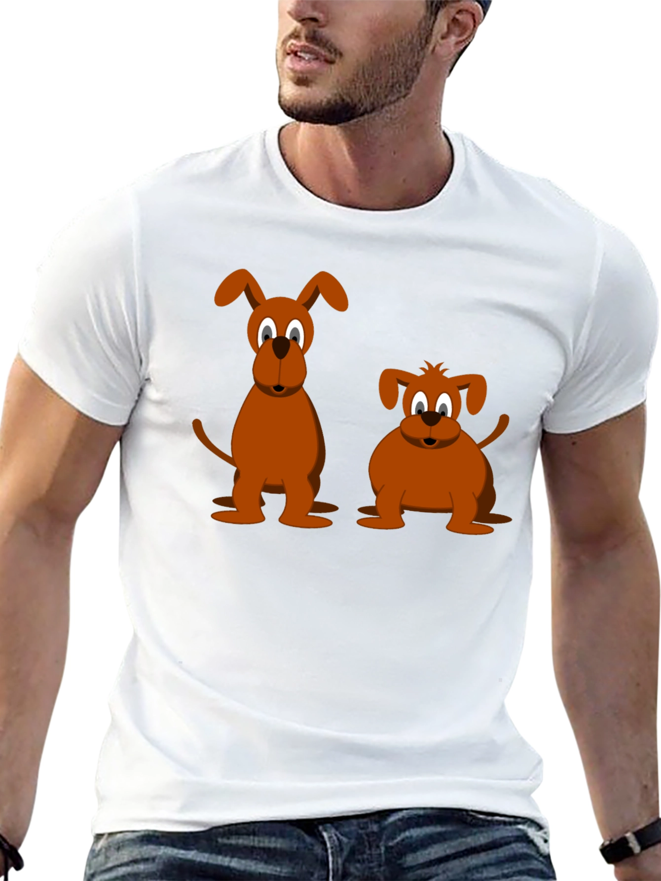 Two Cartoon Dogs T-Shirt – Cute Dog Lover Graphic Tee Gift