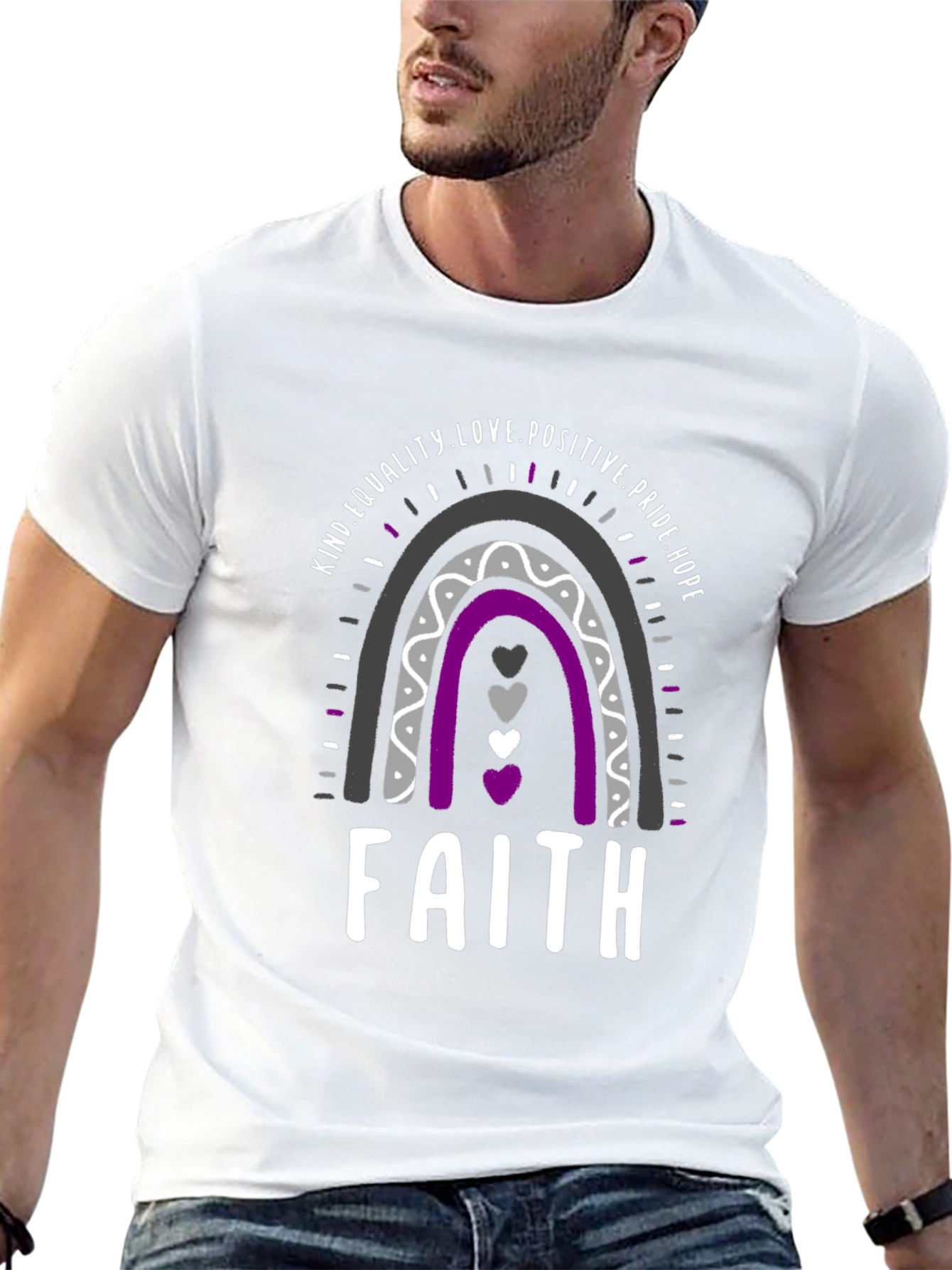 Faith LGBTQ+ Pride T-Shirt - Rainbow Design