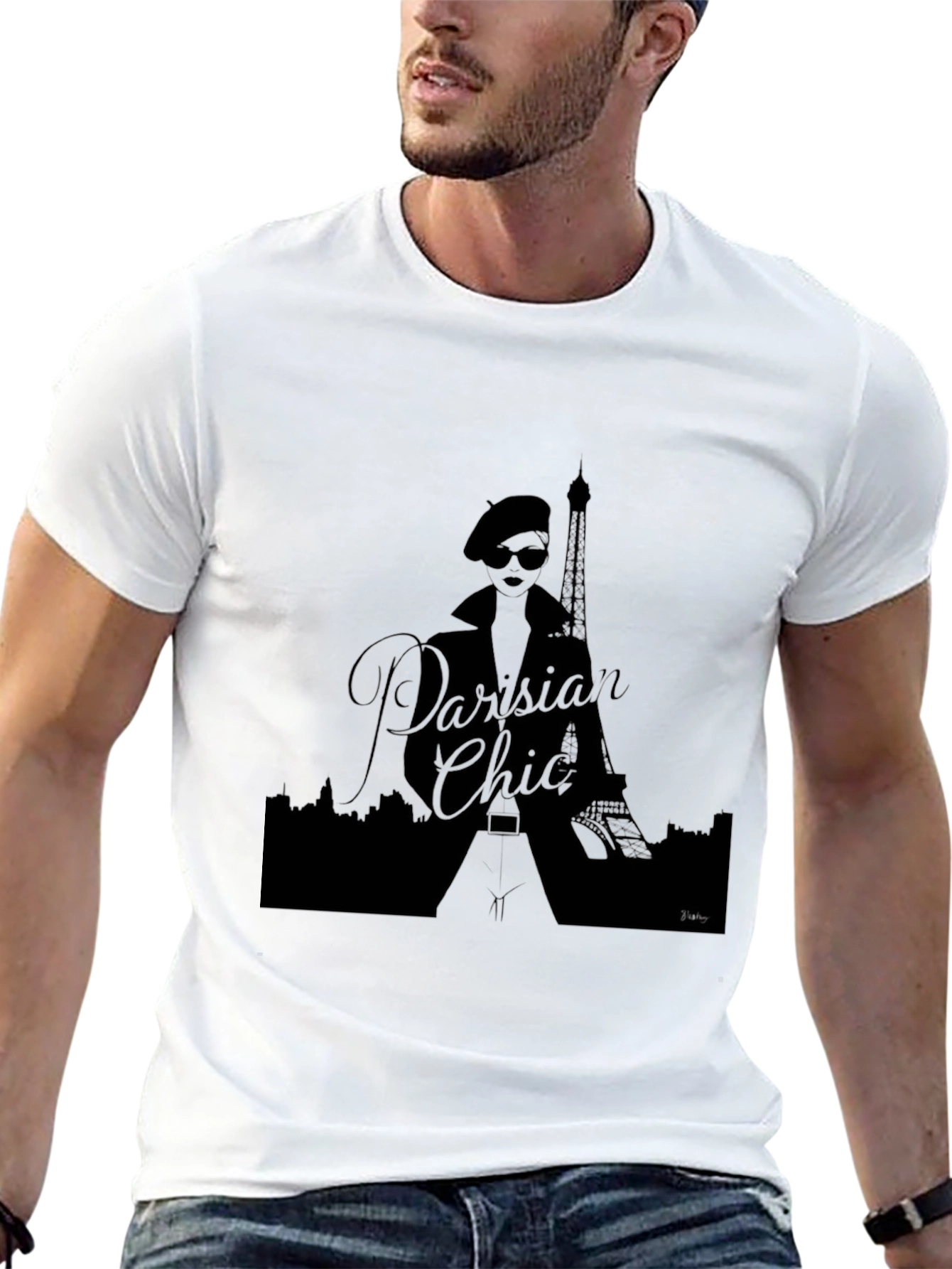 Parisian Chic Graphic Tee - Eiffel Tower Fashion T-Shirt
