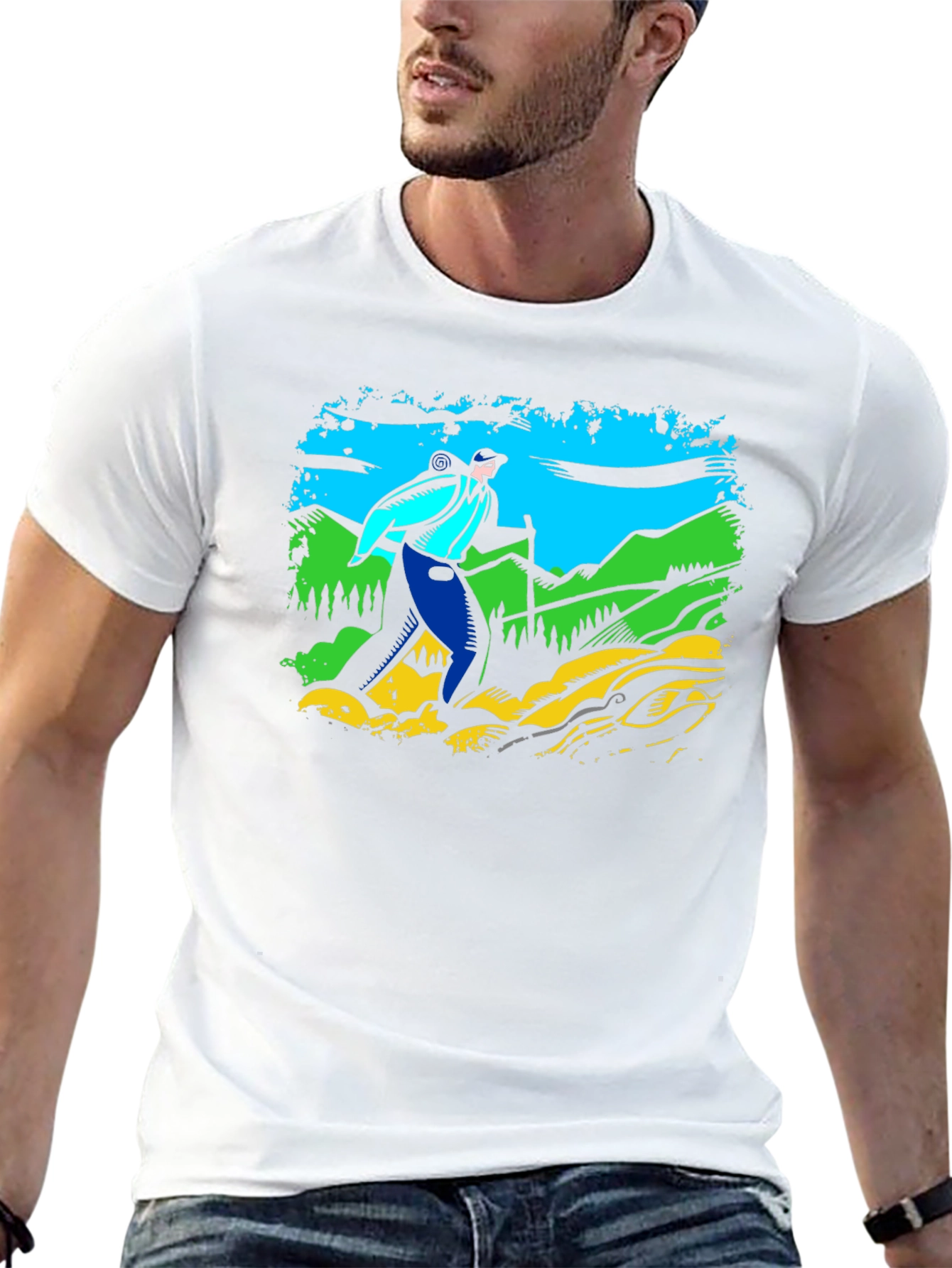 Hiker Graphic T-Shirt - Black Cotton Tee
